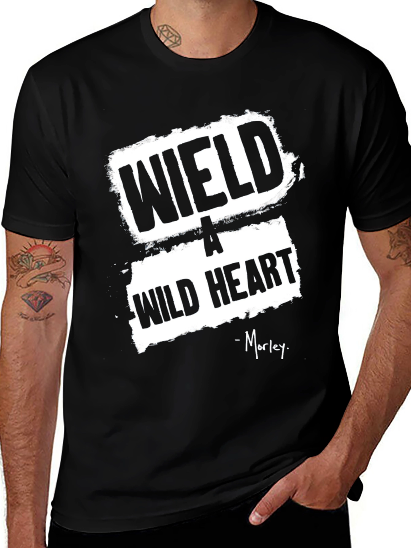 Variant 25 of Wield A Wild Heart Black Graphic T-Shirt