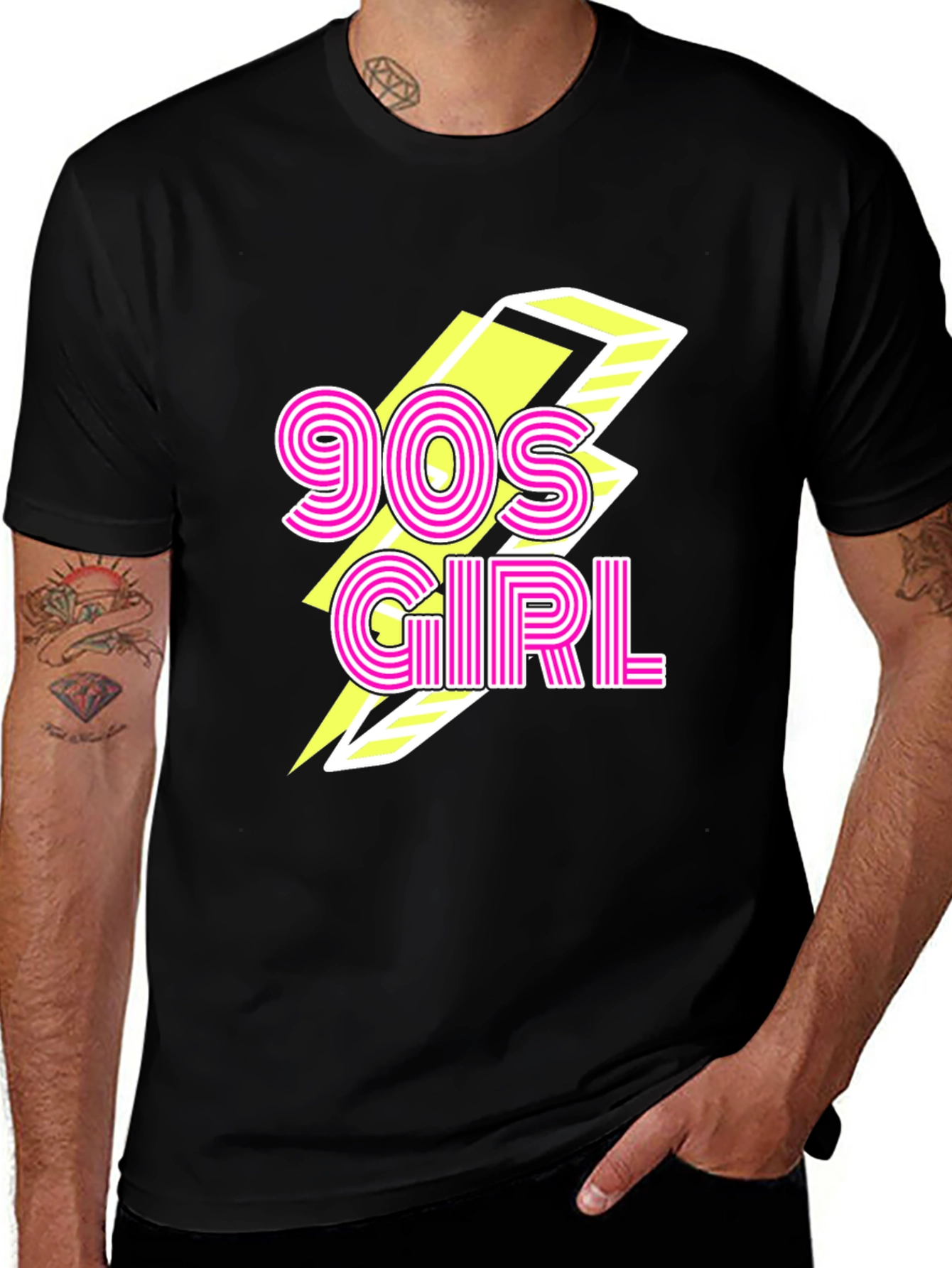 Variant 11 of 90s Girl Graphic Print Black T-Shirt