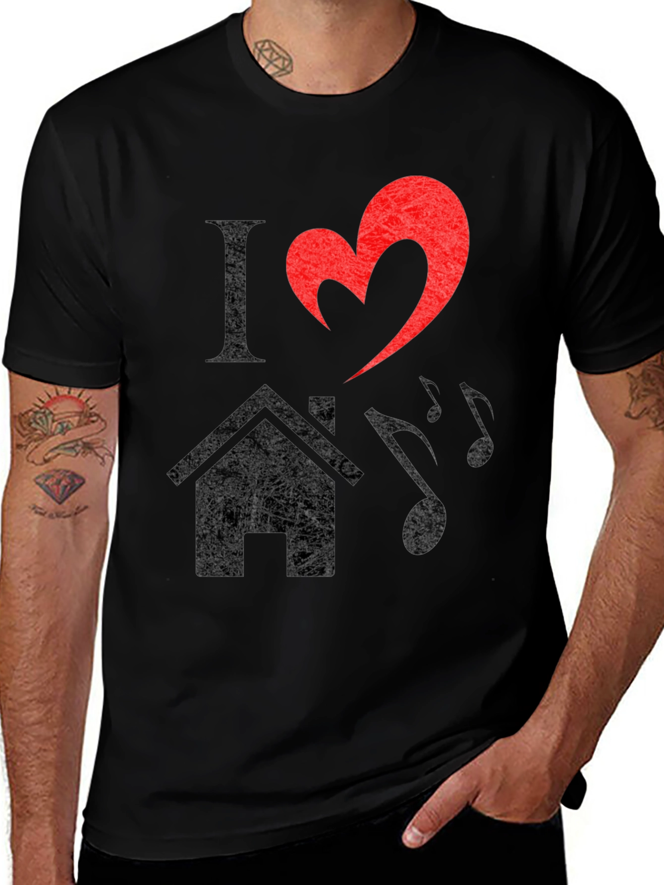 Variant 7 of I Heart House Music Graphic T-Shirt
