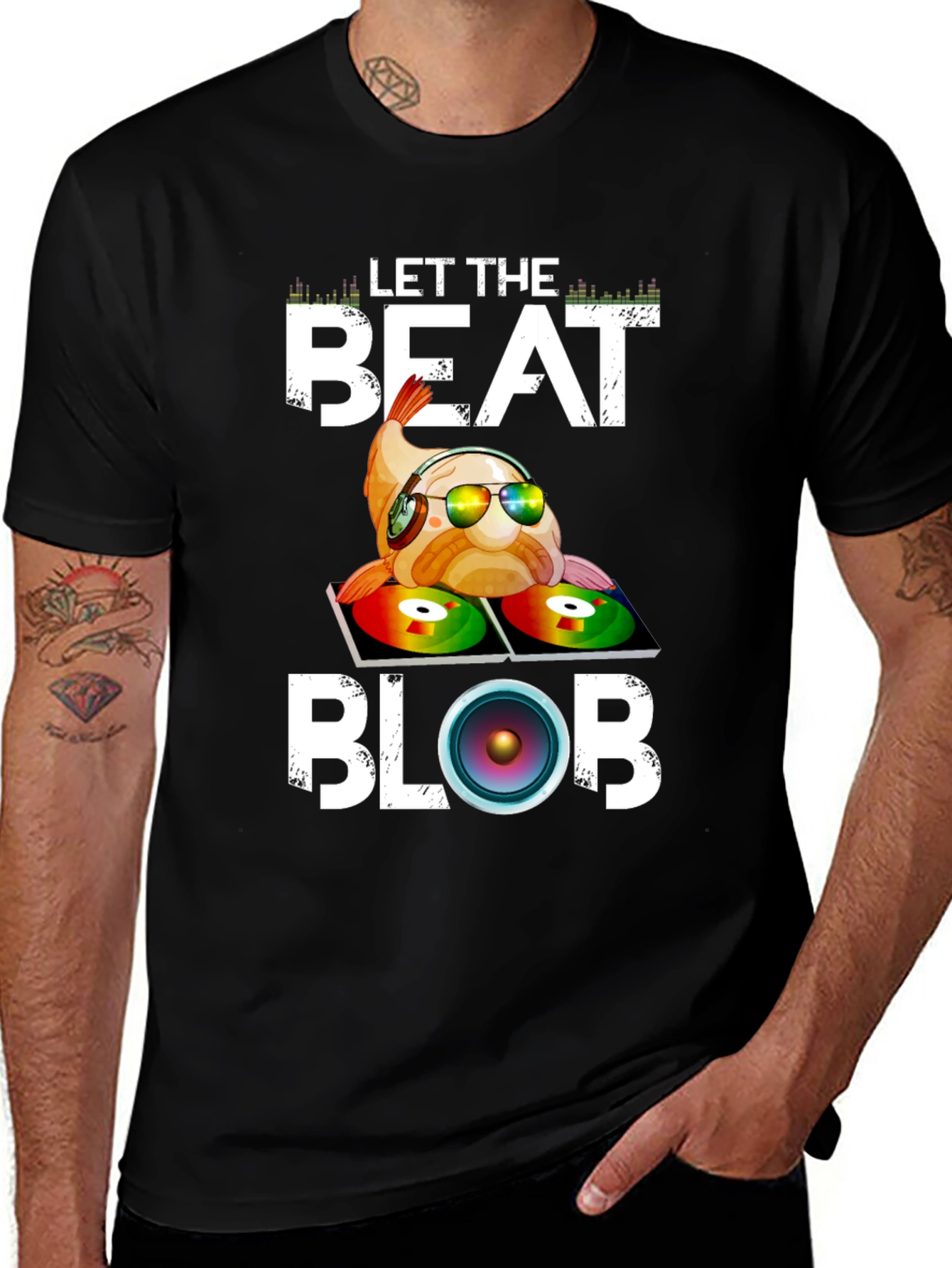 Variant 25 of Let the Beat Blob DJ T-Shirt