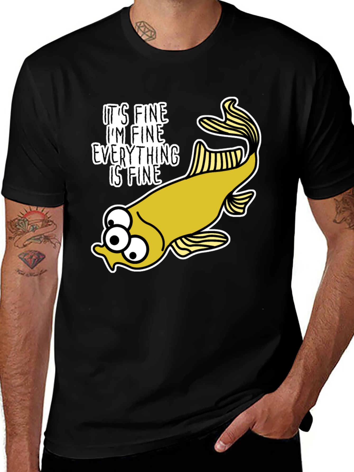 Variant 12 of It's Fine Fish Graphic Tee