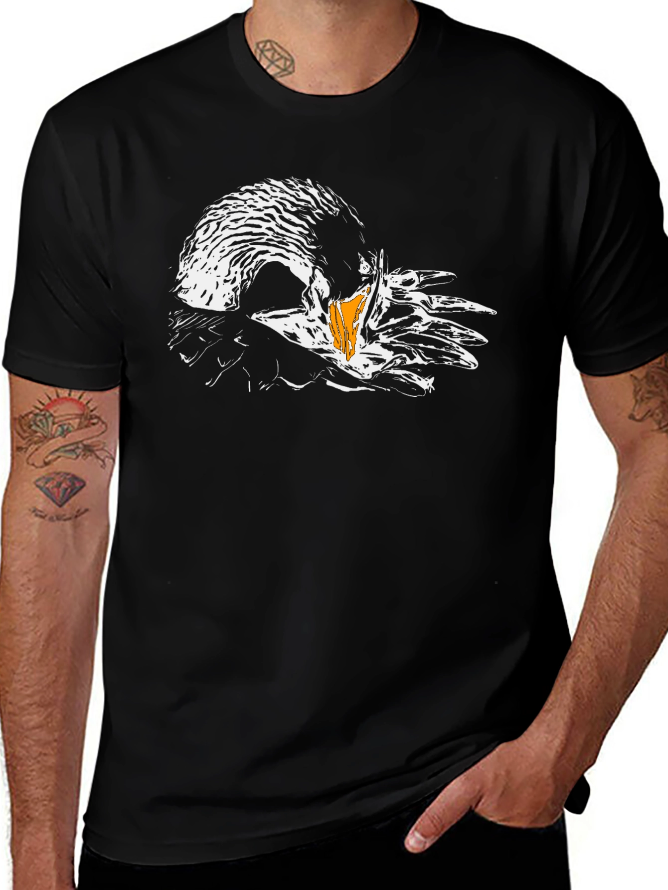 Variant 27 of Black Swan Graphic Tee - Unique Bird Design