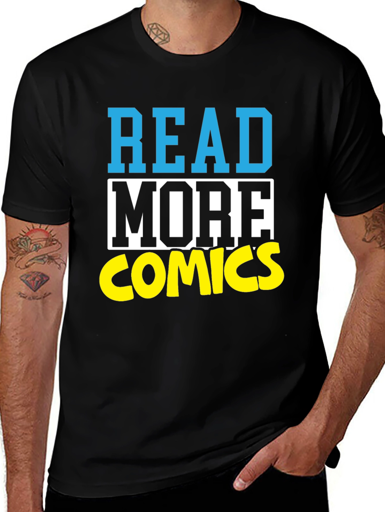 Variant 22 of Read More Comics T-Shirt Black Graphic Tee