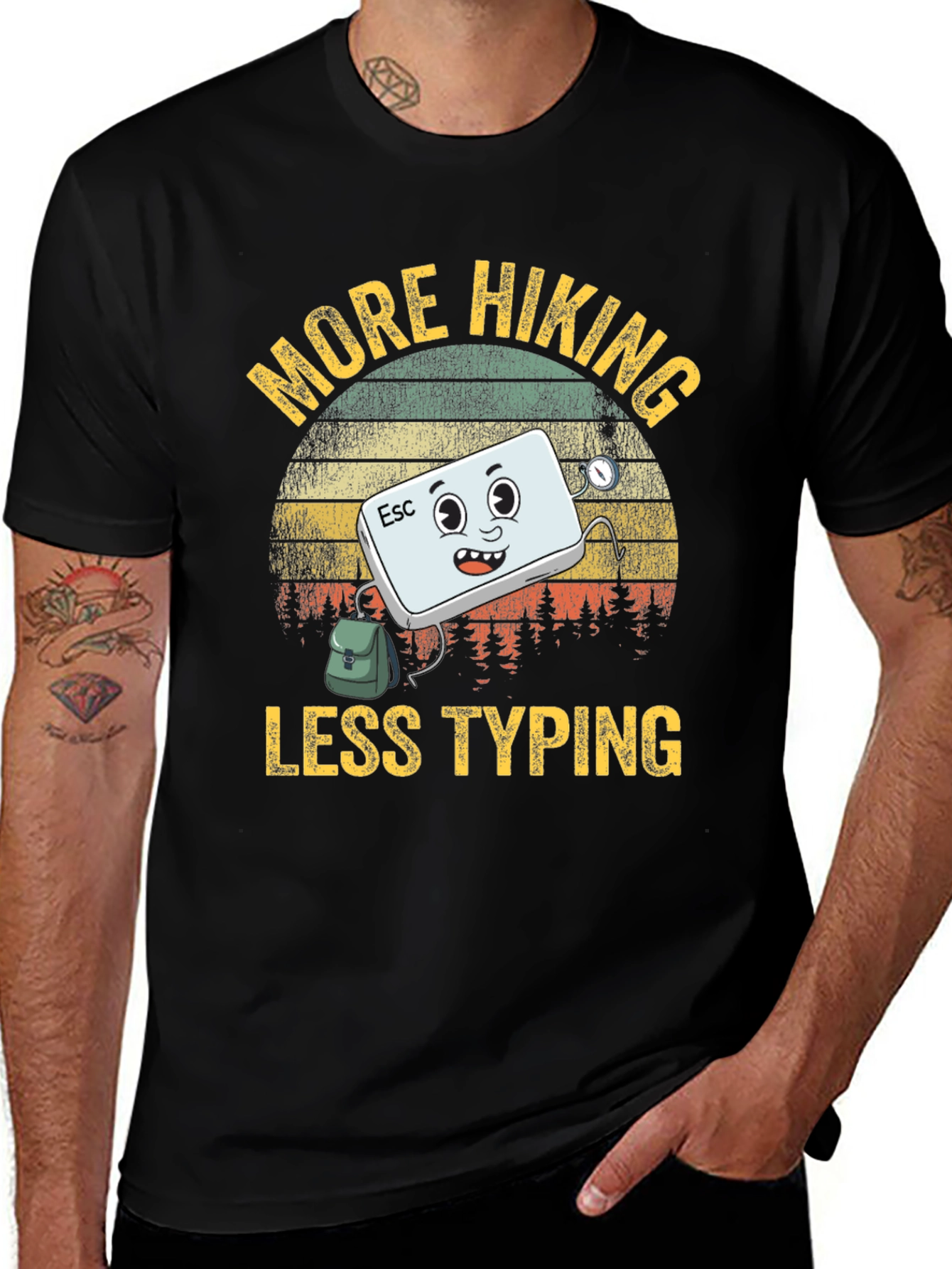 Variant 14 of More Hiking Less Typing Graphic T-Shirt