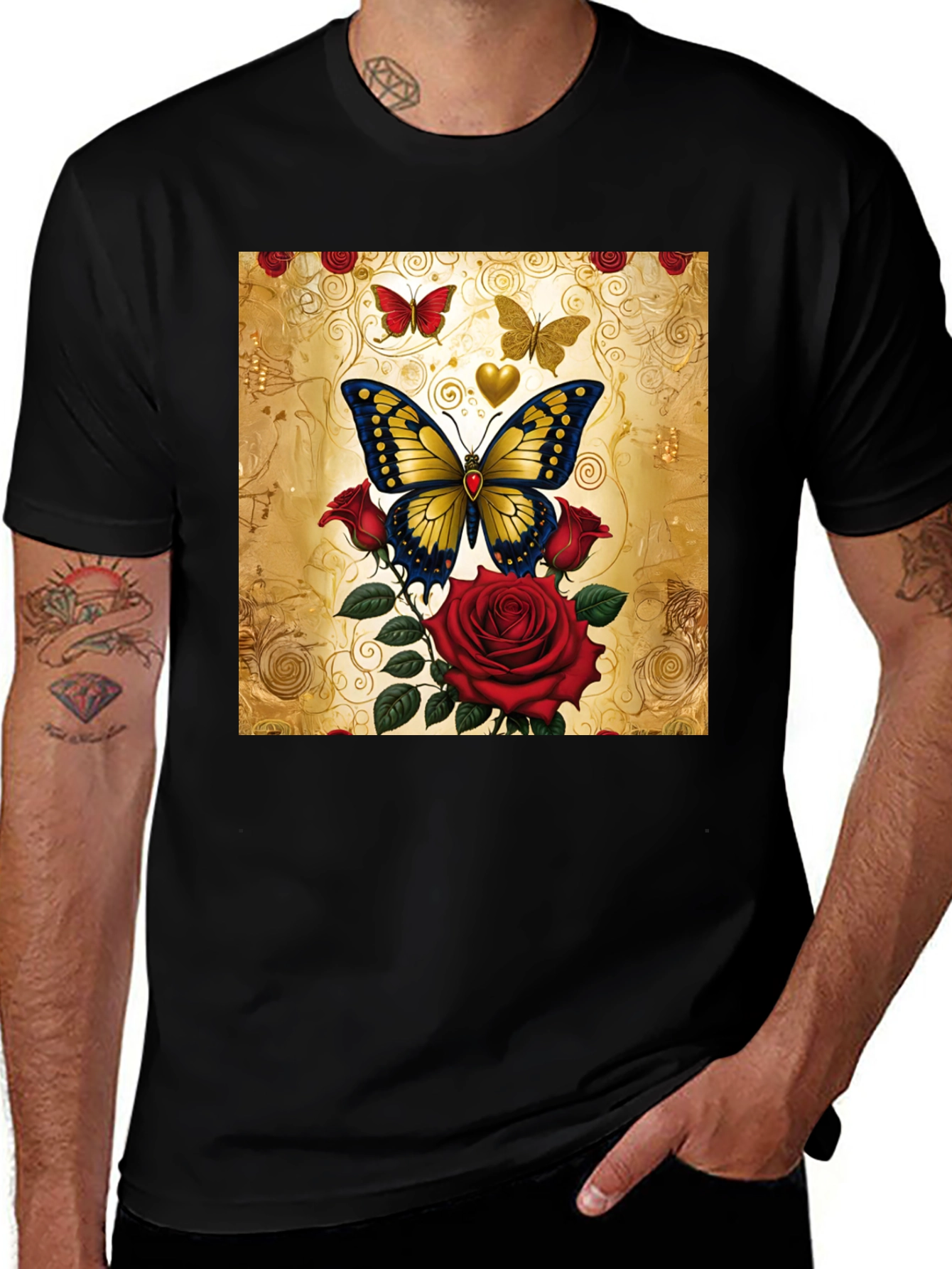 Variant 30 of Butterfly & Roses Graphic Tee