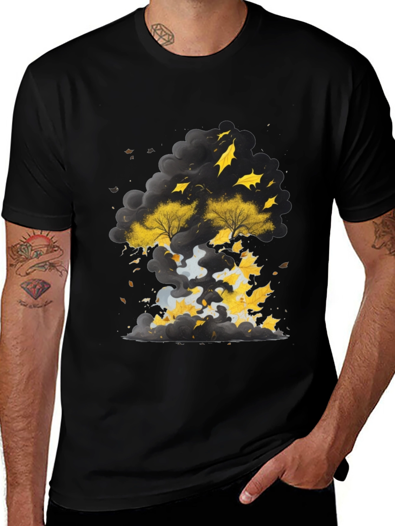 Variant 20 of Autumn Trees Black T-Shirt