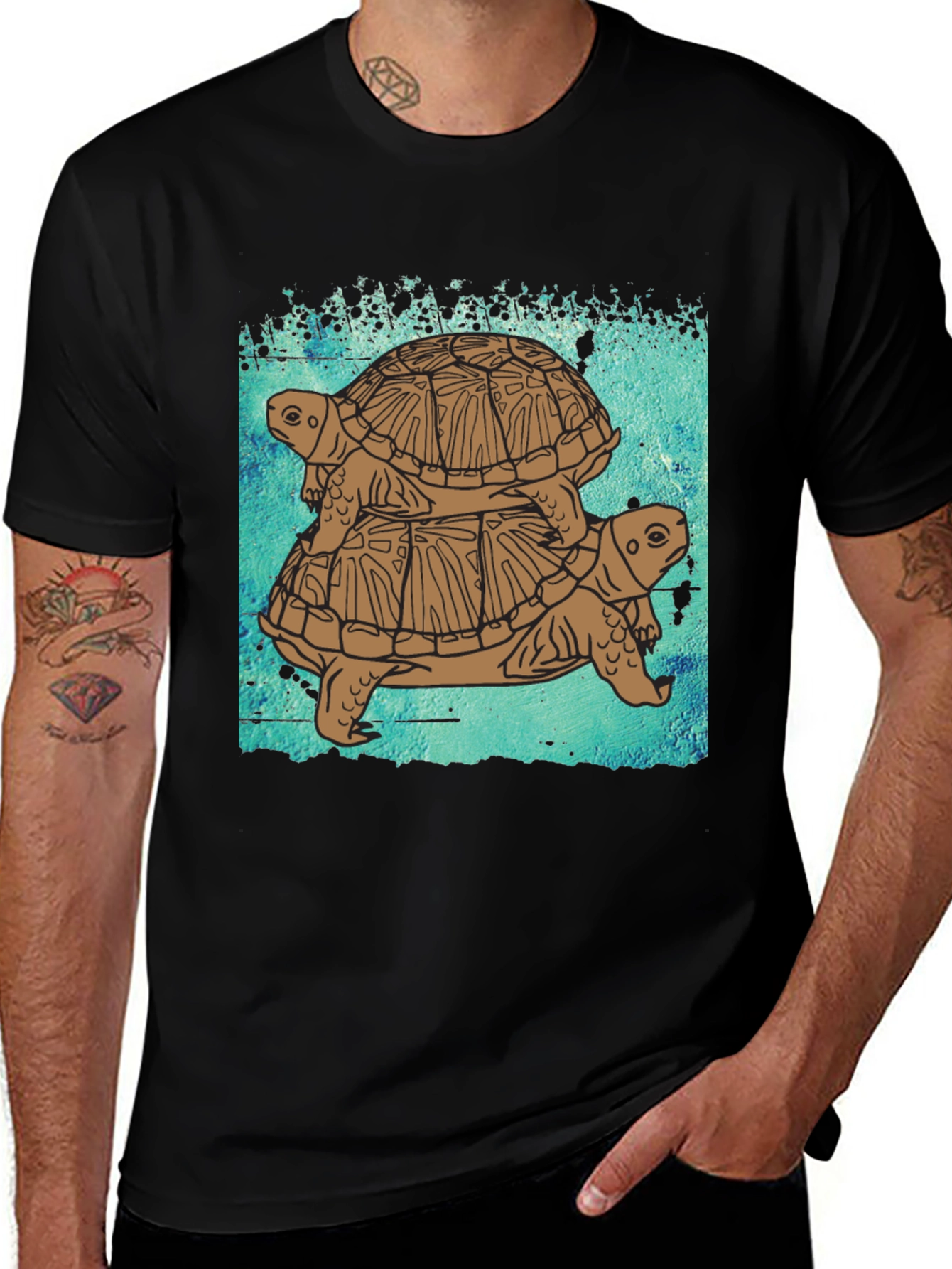 Variant 3 of Turtle Tower Graphic Tee