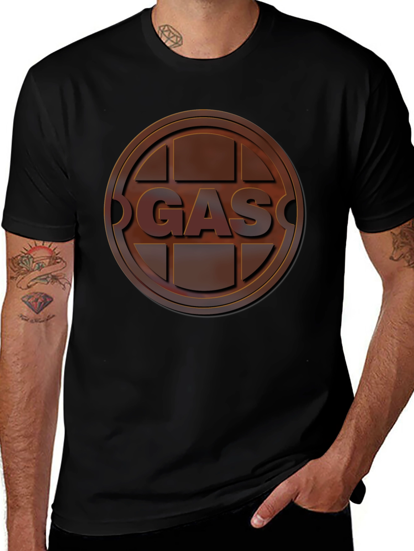 Variant 4 of Vintage Gas Manhole Cover Graphic Tee