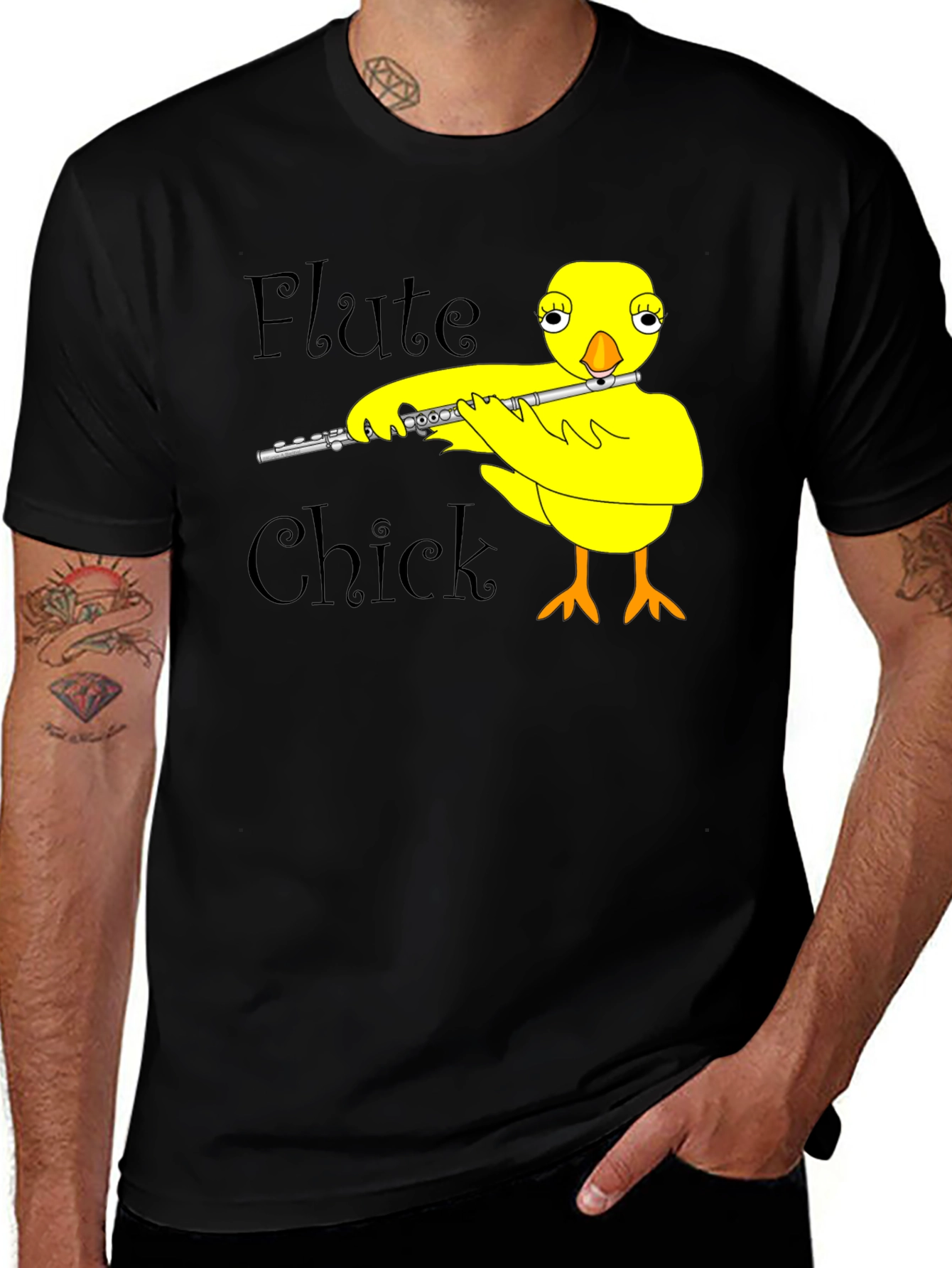 Variant 24 of Flute Chick Black T-Shirt