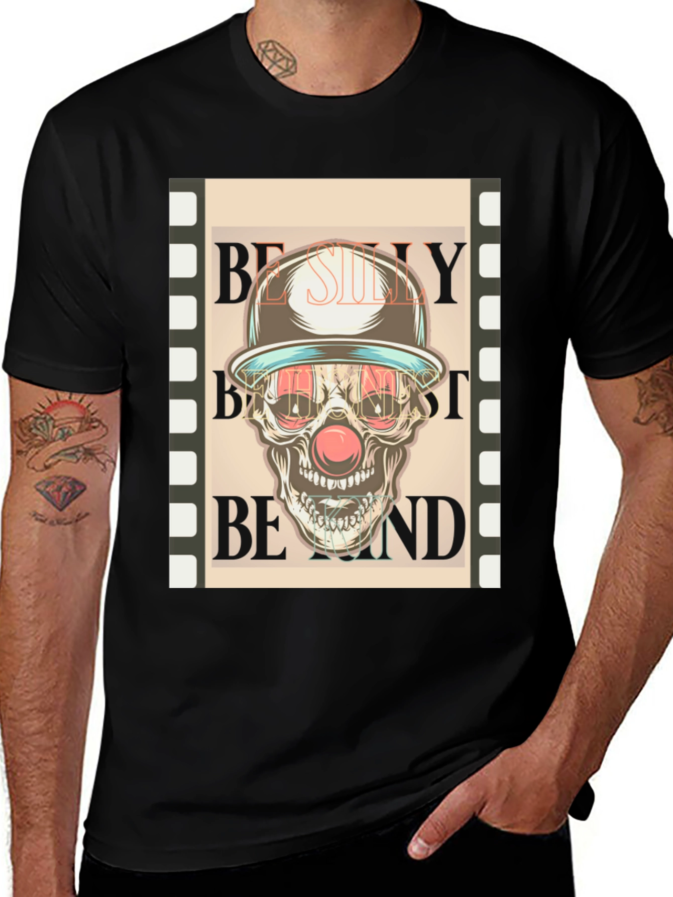 Variant 5 of Skull Clown Graphic Tee - Dark Humor Fashion