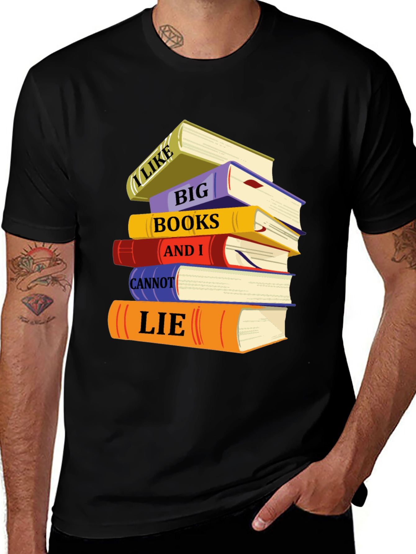 Variant 8 of Book Lover T-Shirt: "I Like Big Books and I Cannot Lie"