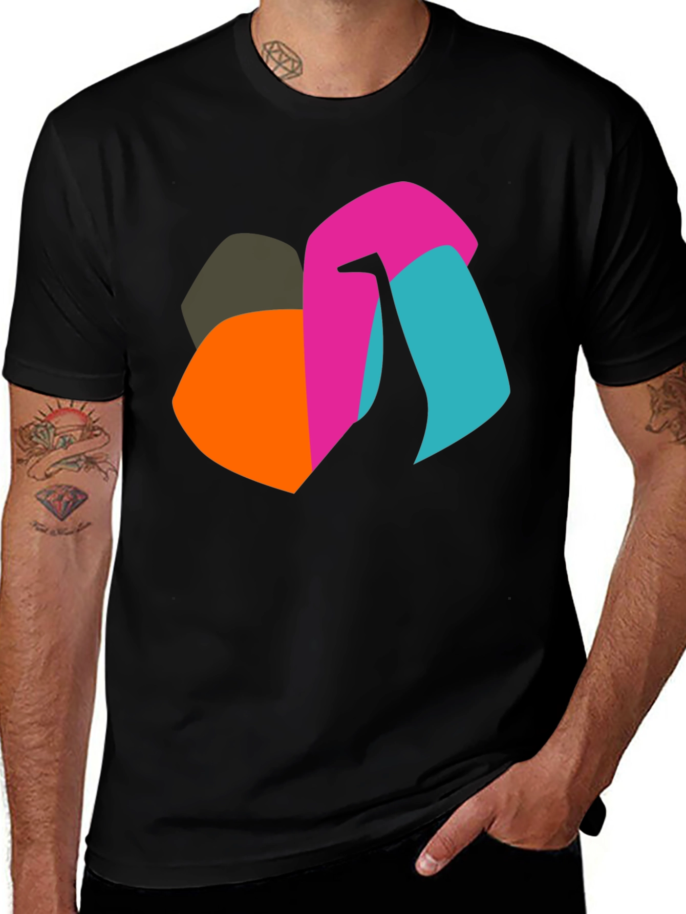 Variant 22 of Abstract Graphic Print Black T-Shirt