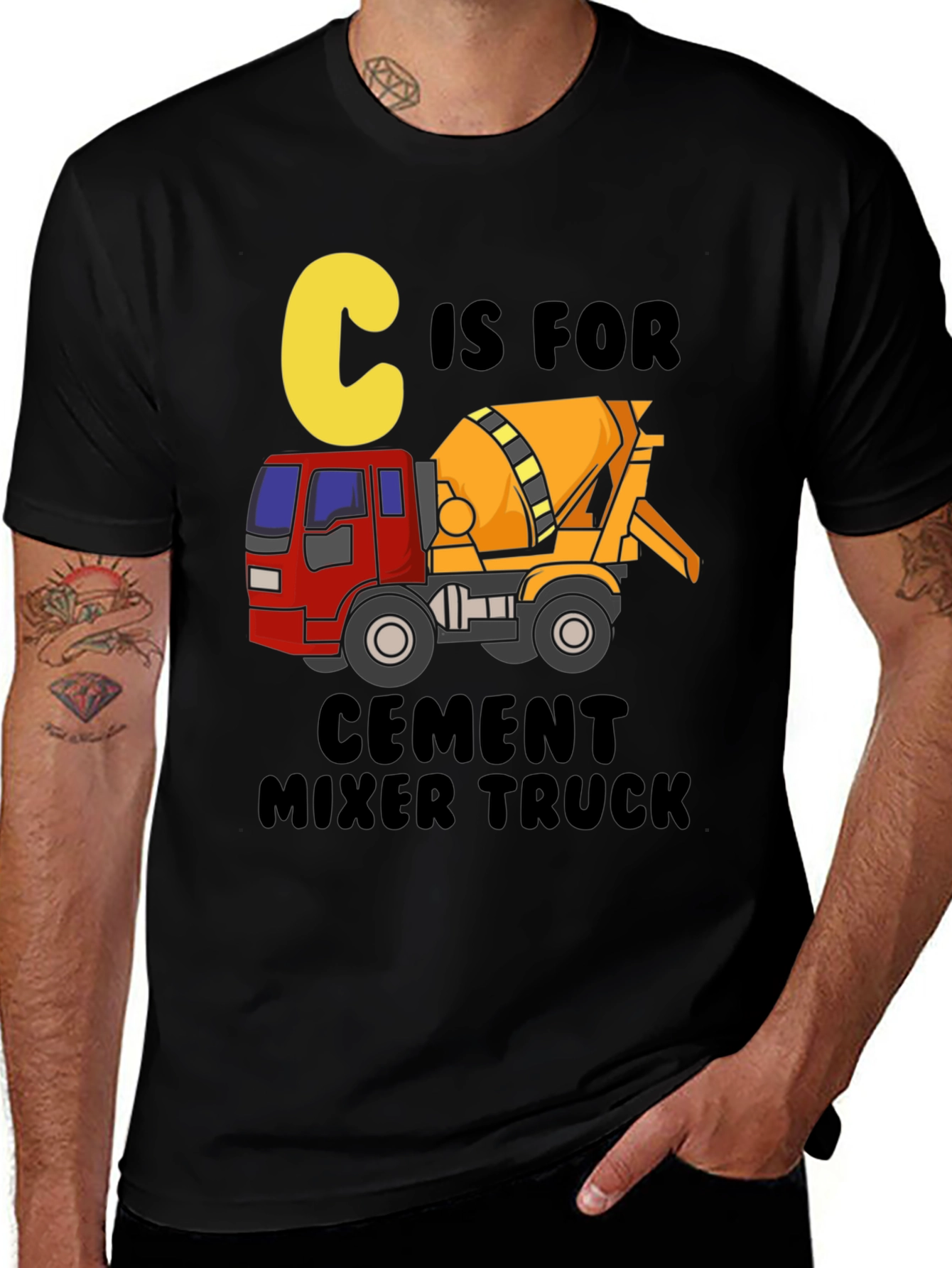 Variant 16 of C is for Cement Mixer Truck Graphic Tee