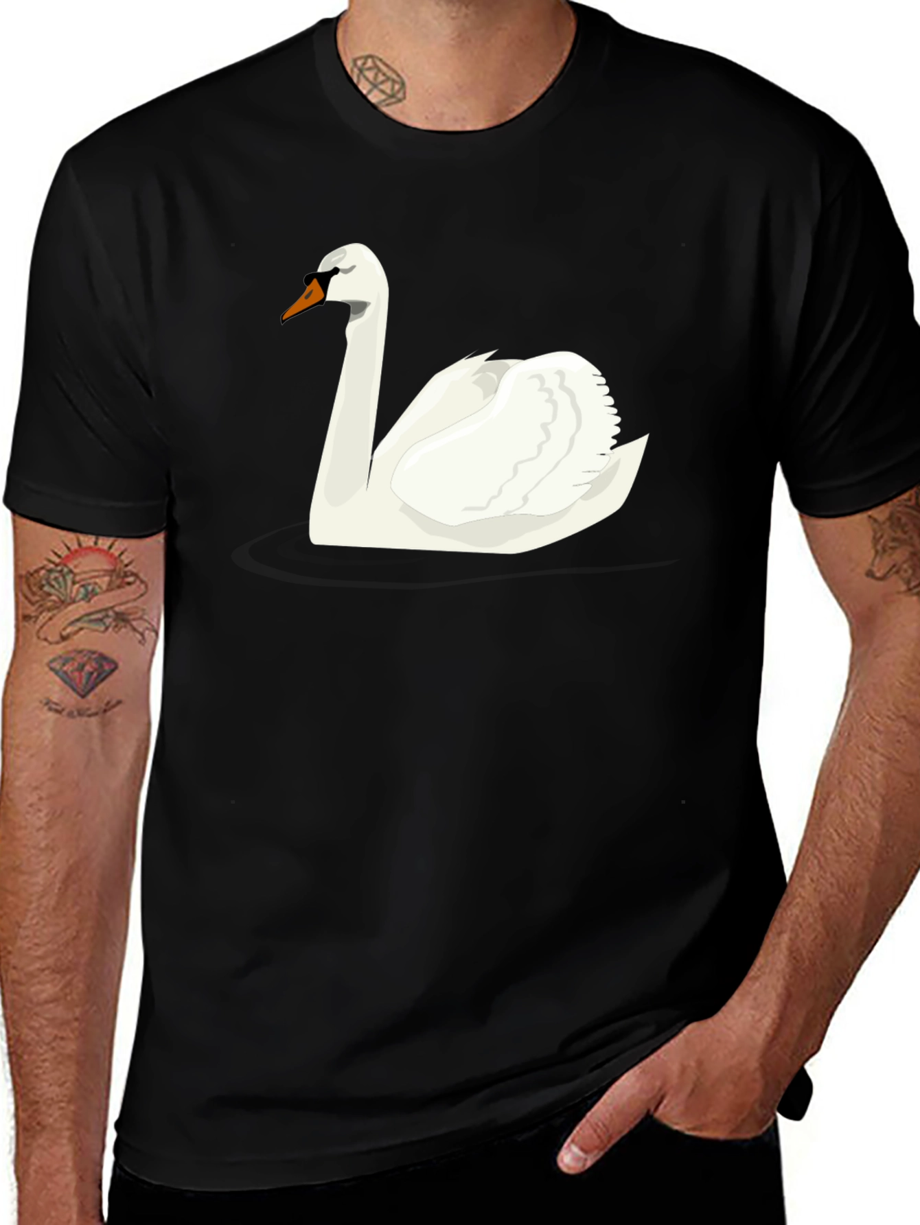 Variant 13 of Swan Graphic Black T-Shirt