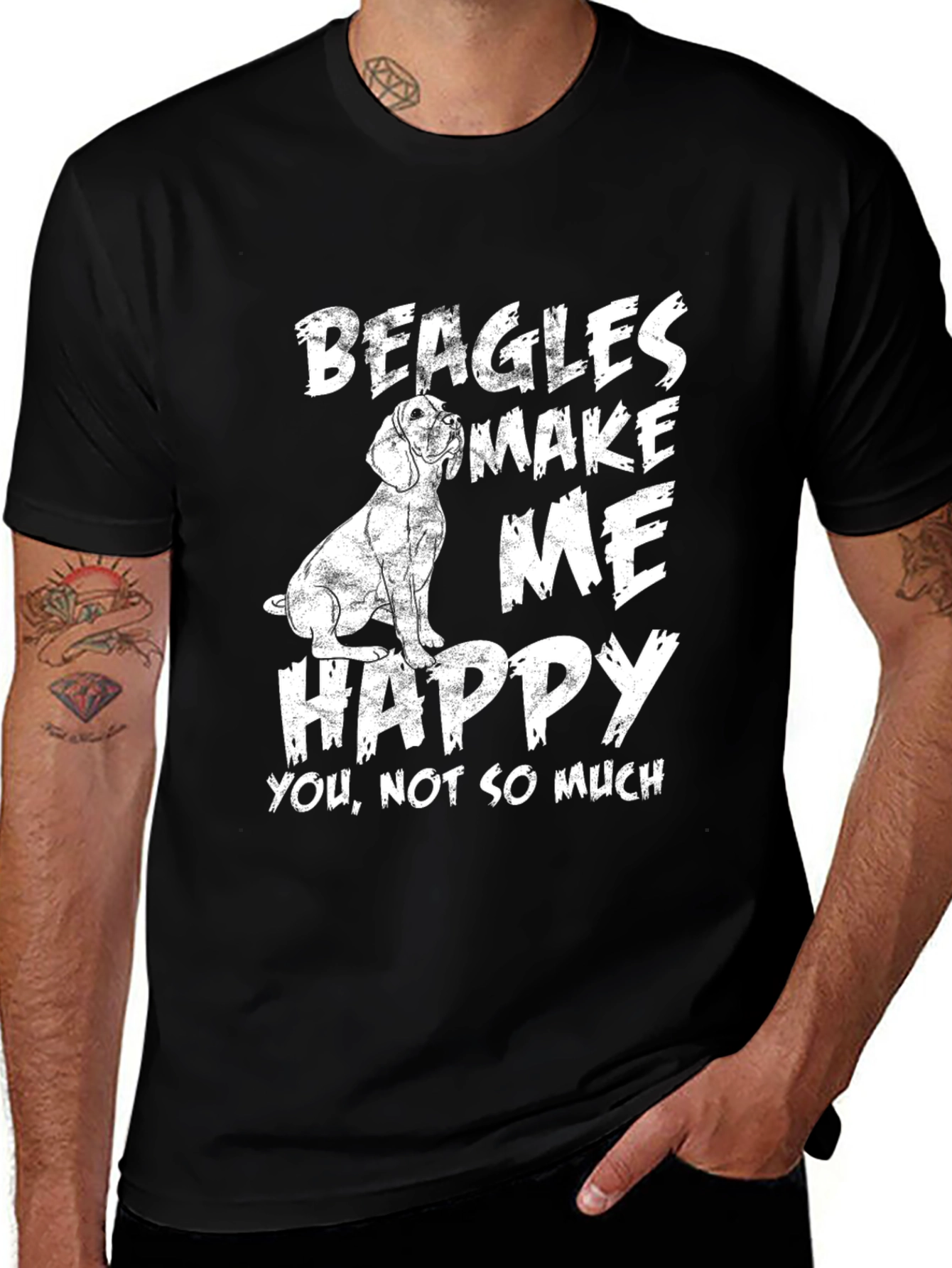 Variant 23 of Beagles Make Me Happy Graphic T-Shirt