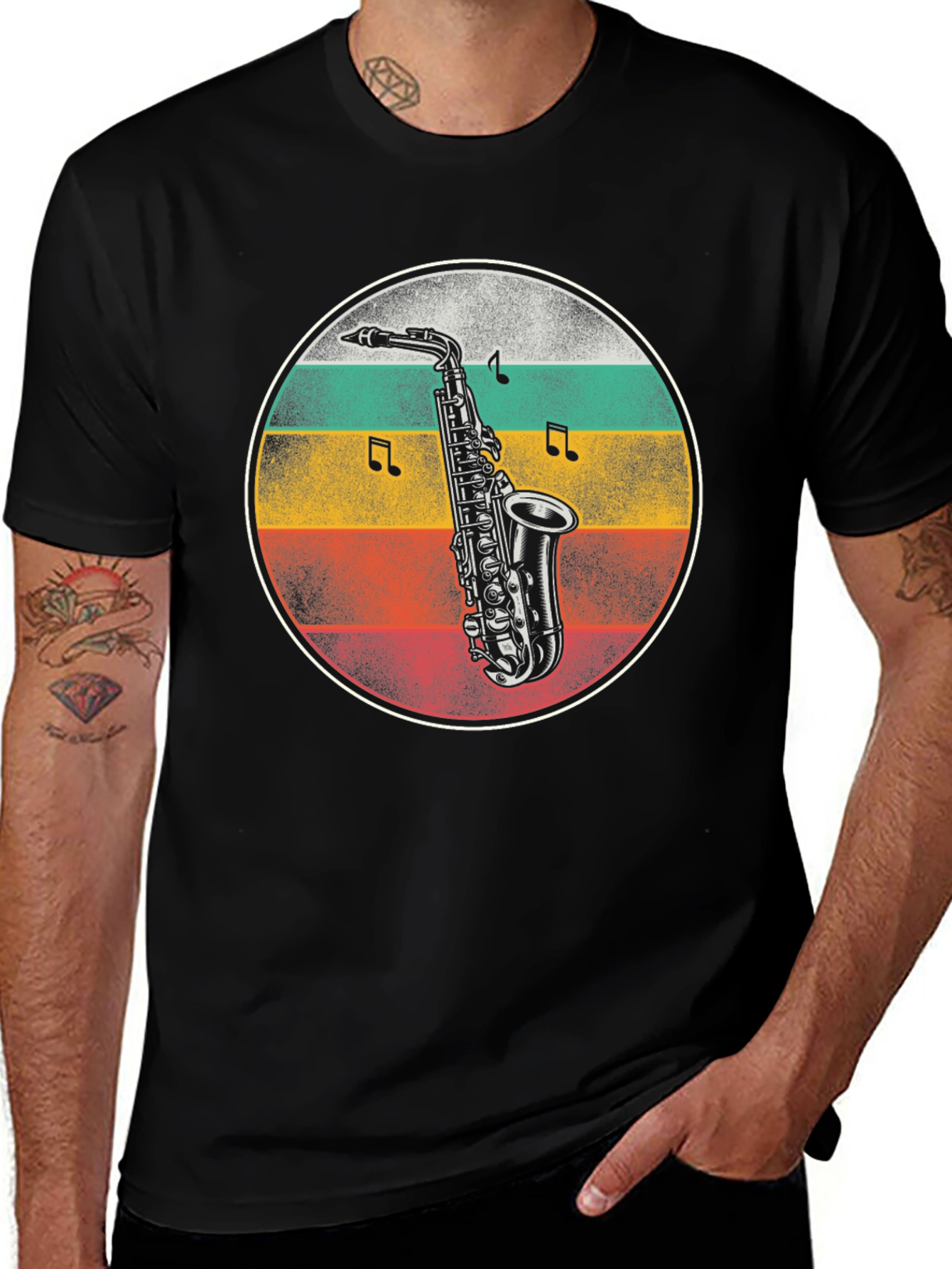 Variant 18 of Retro Saxophone T-Shirt - Vintage Style Music Tee