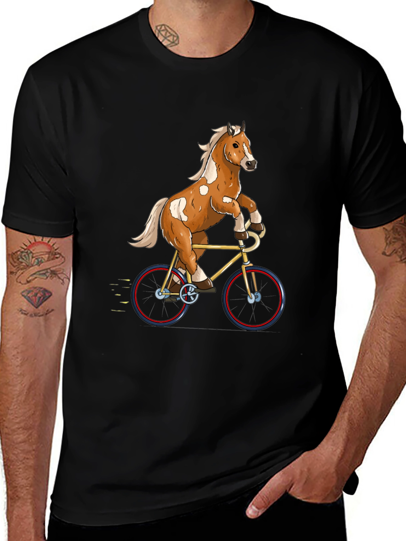 Variant 3 of Horse Riding Bicycle Graphic Tee
