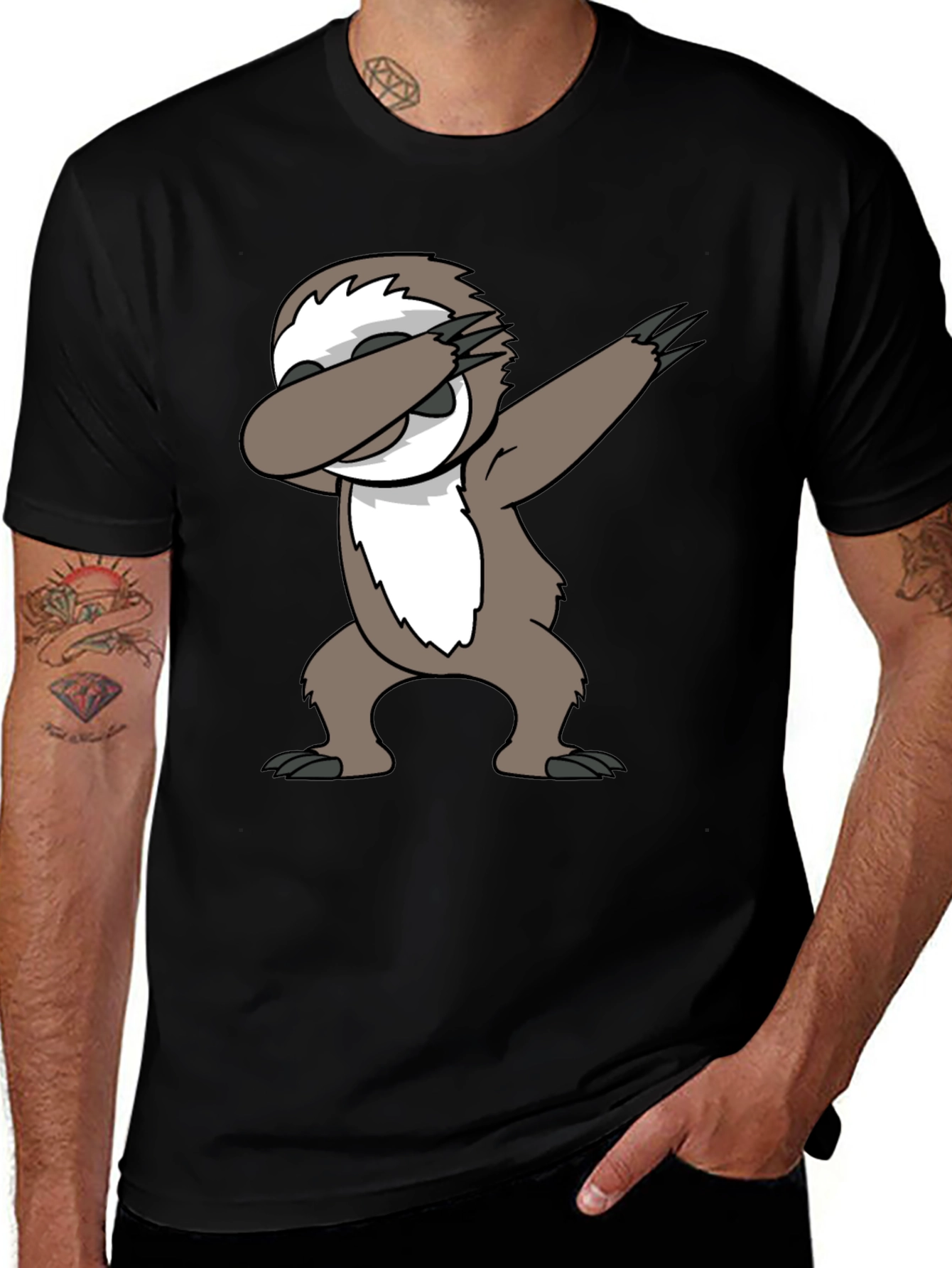 Variant 25 of Dabbing Sloth Black T-Shirt