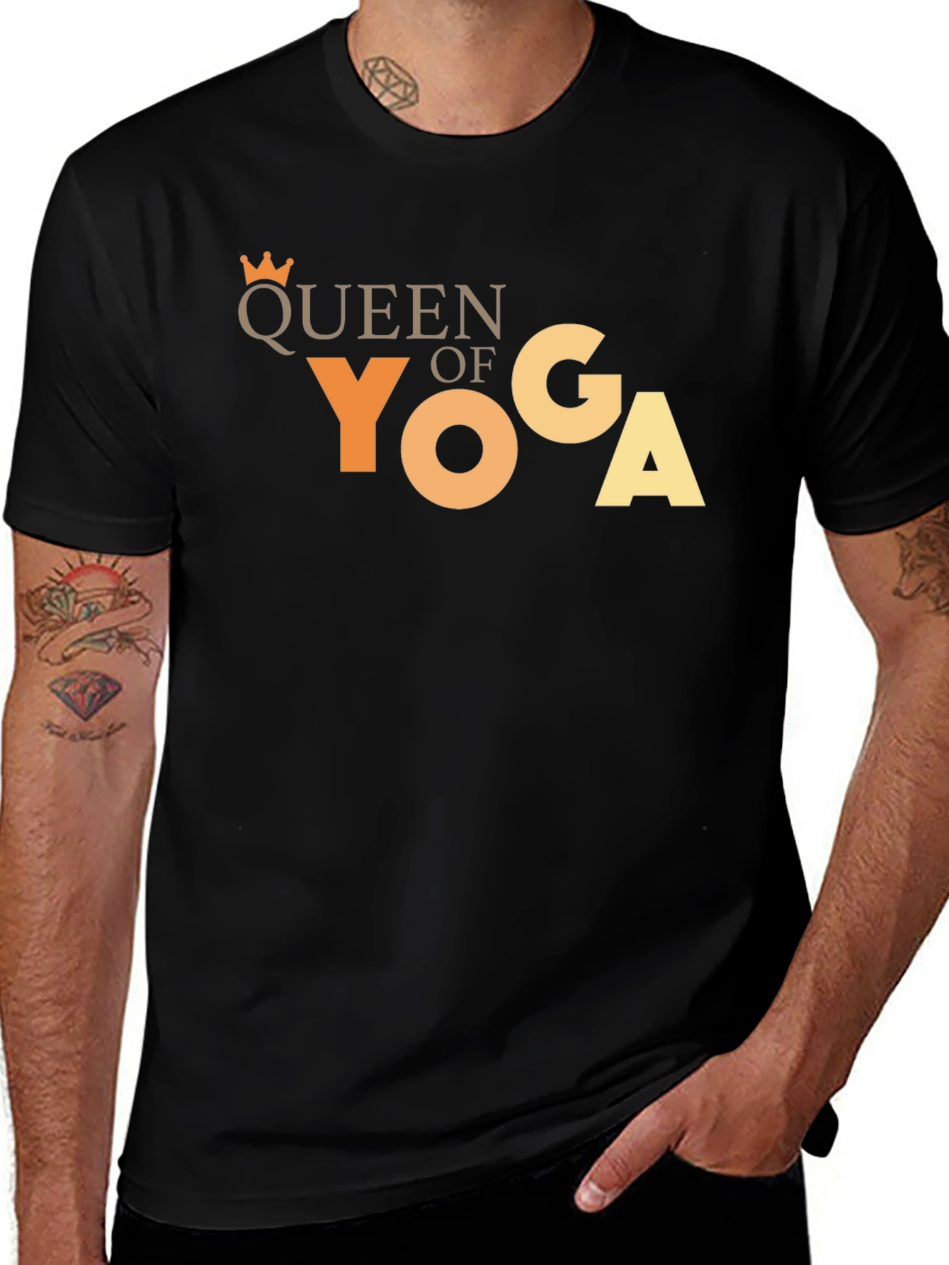 Variant 20 of Queen of Yoga Black T-Shirt