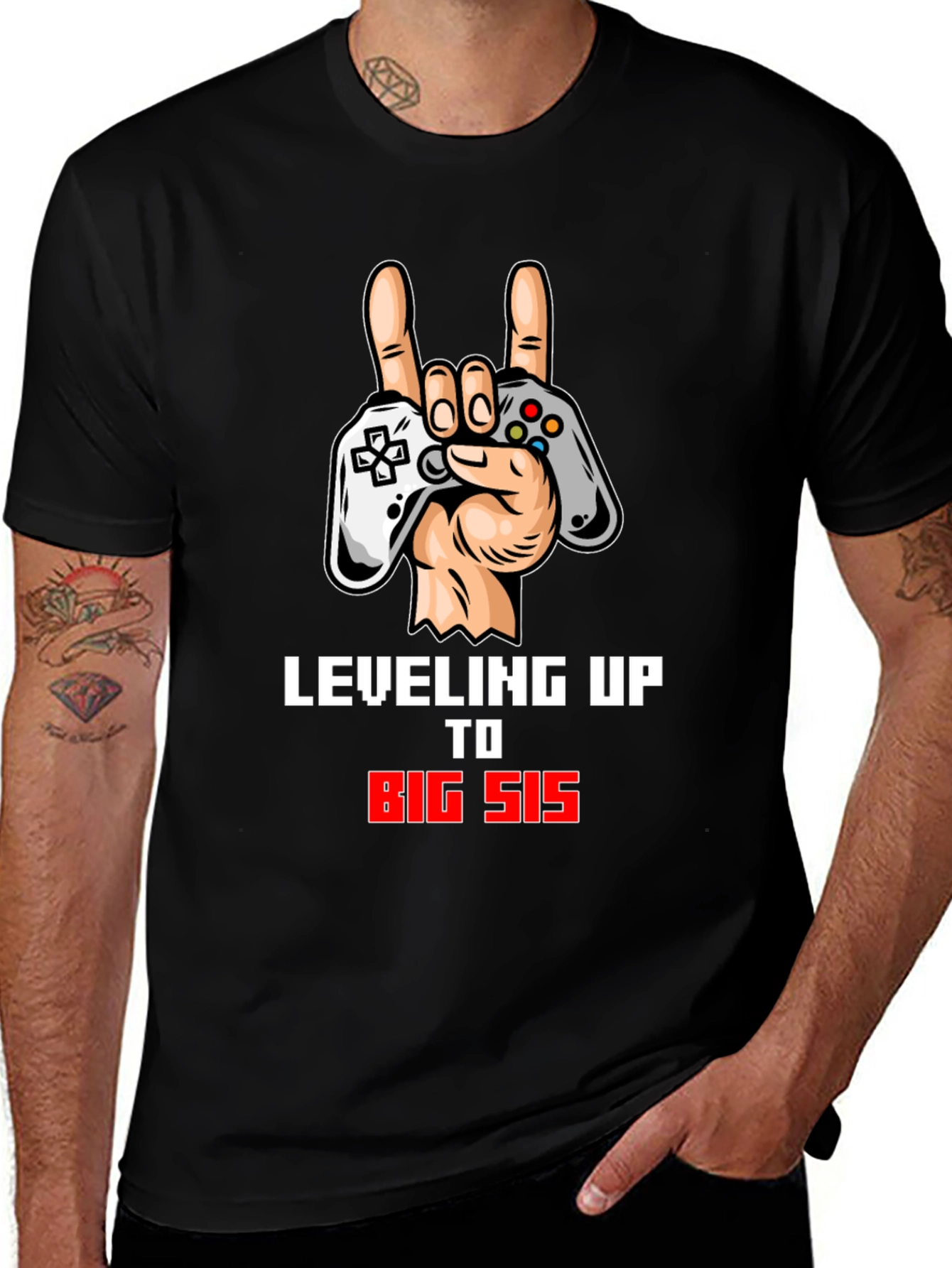 Variant 10 of Leveling Up to Big Sis Gamer T-Shirt