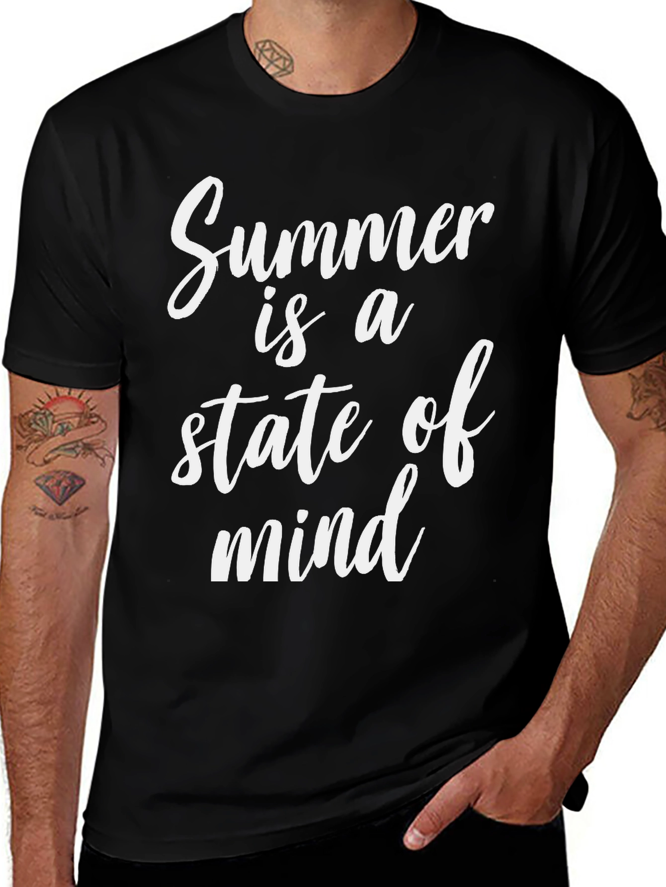 Variant 10 of Summer State of Mind Black Graphic T-Shirt