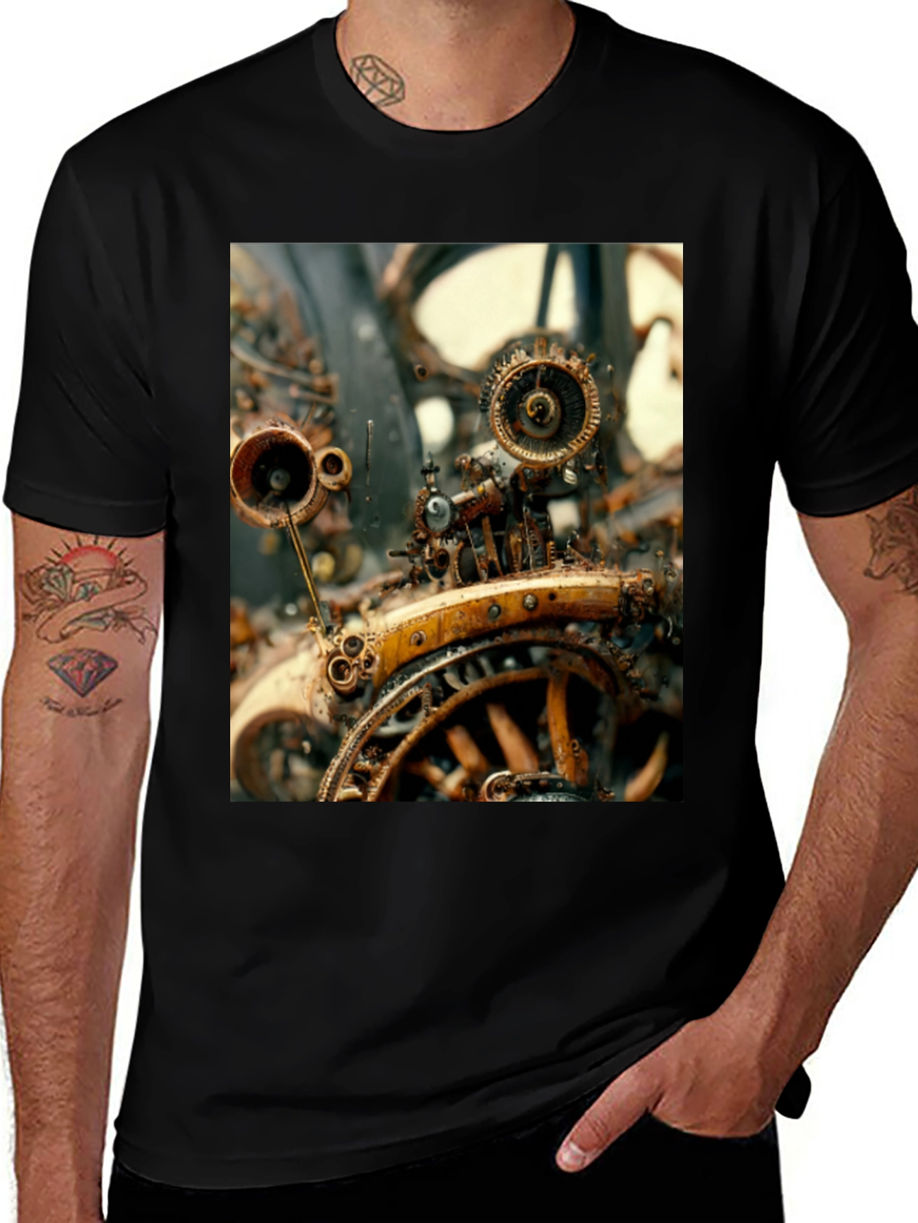 Steampunk Machine Graphic Tee - Unique Design
