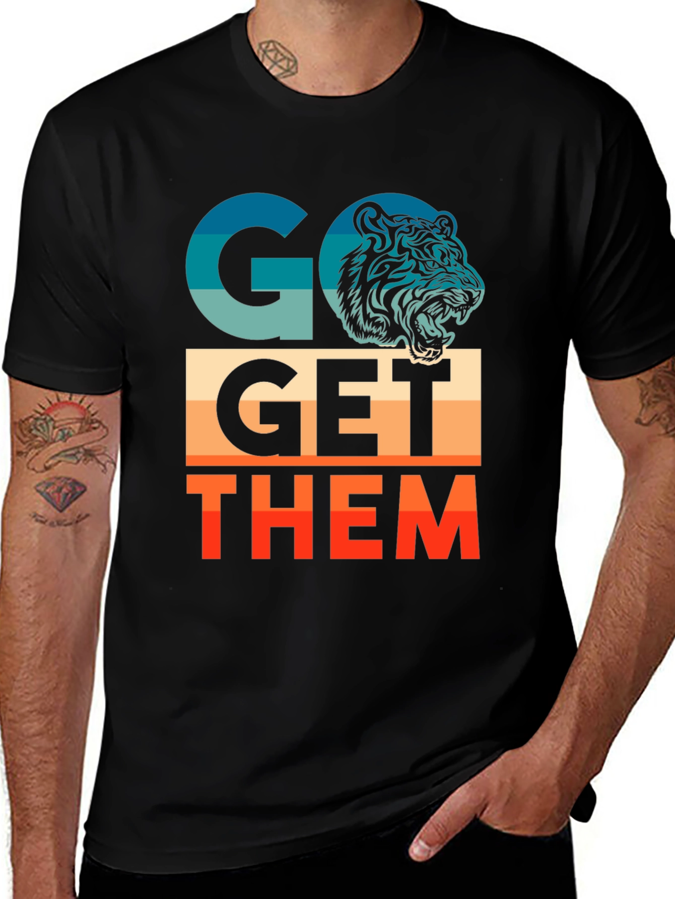 Variant 26 of Go Get Them Tiger Graphic Tee - Motivational T-Shirt