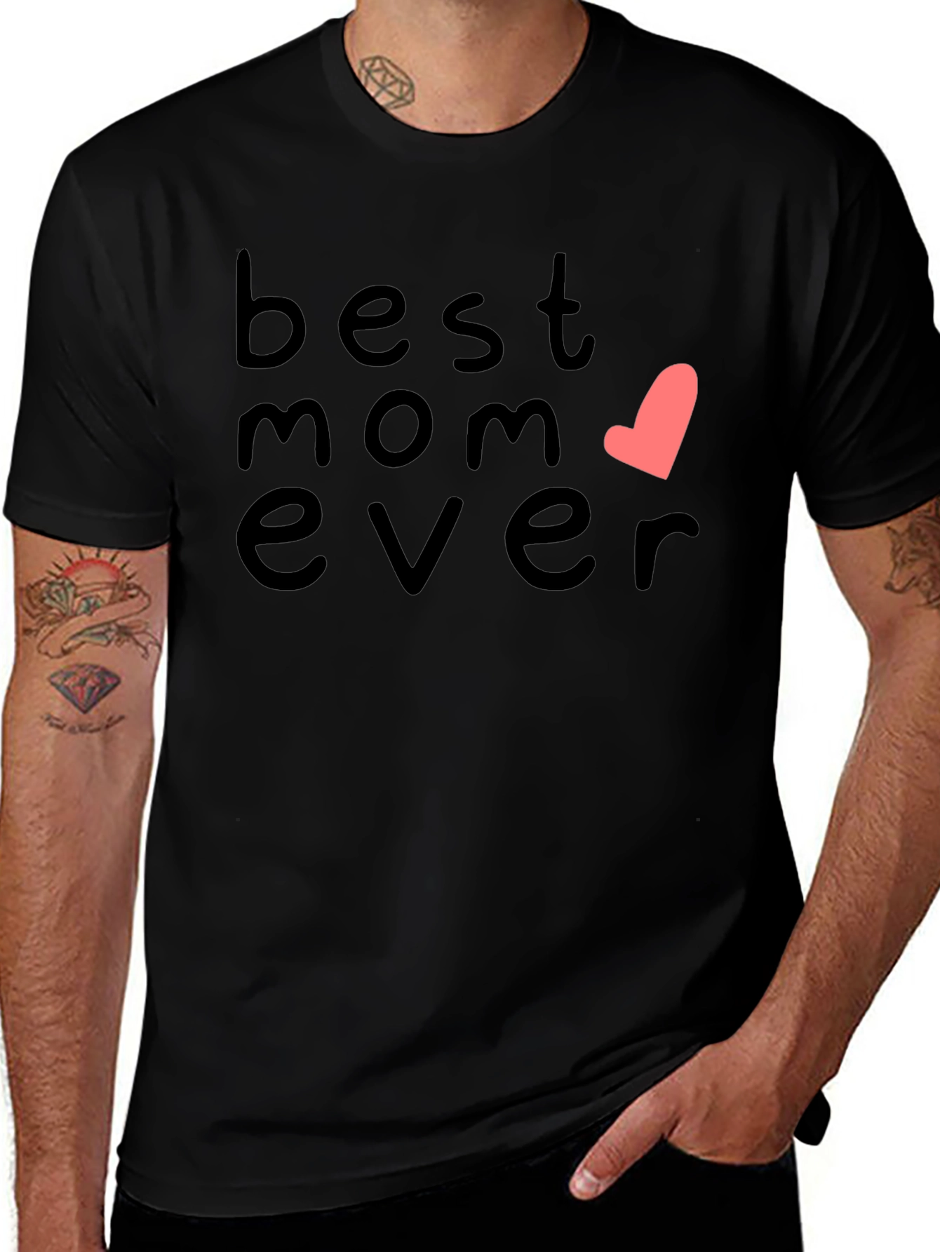 Variant 16 of Best Mom Ever Graphic T-Shirt - Black