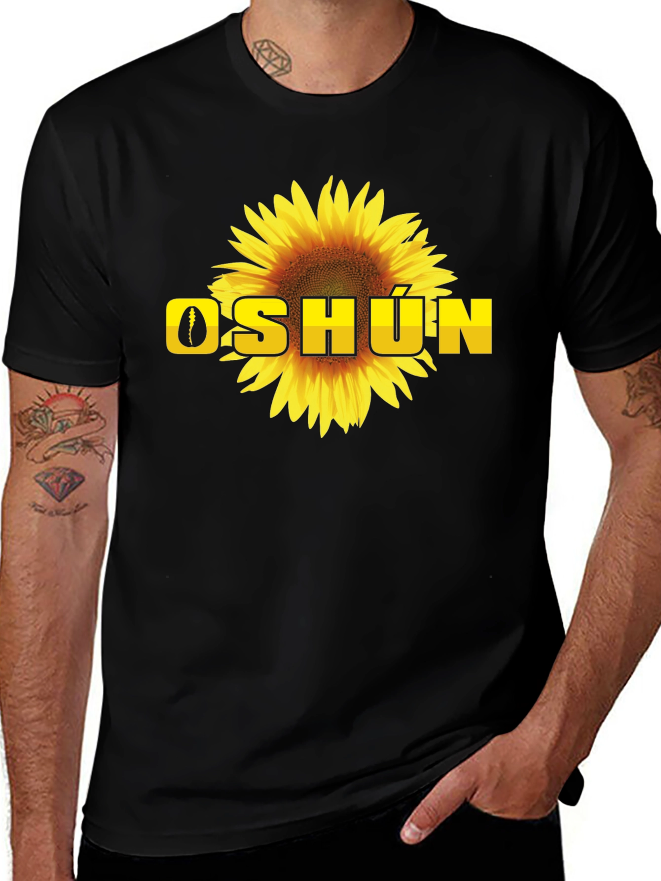 Oshun Sunflower Black T-Shirt