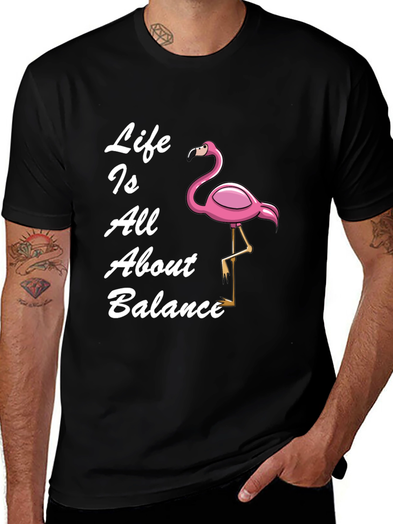 Variant 24 of Life is All About Balance Flamingo T-Shirt