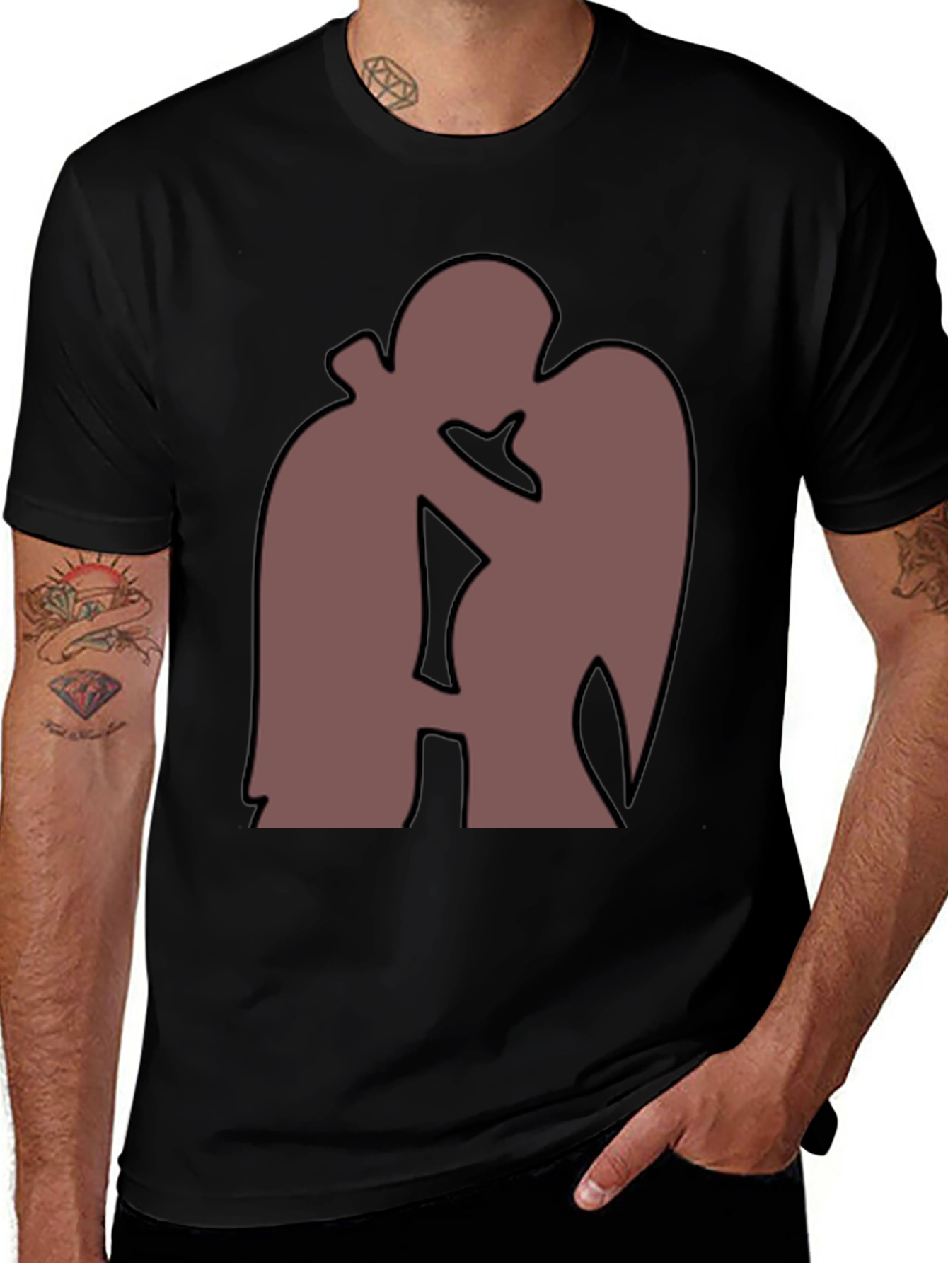 Silhouette Kiss T-Shirt - Romantic Graphic Tee