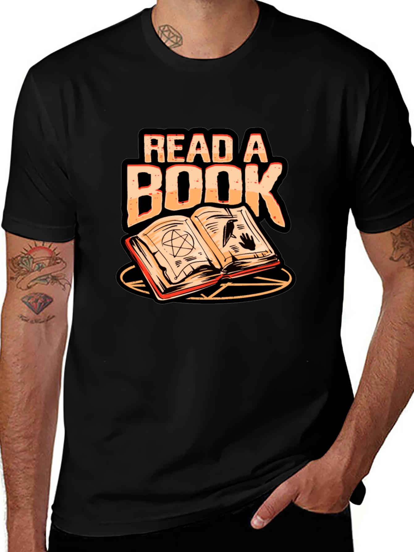 Variant 8 of Read A Book Graphic Tee - Occult Design