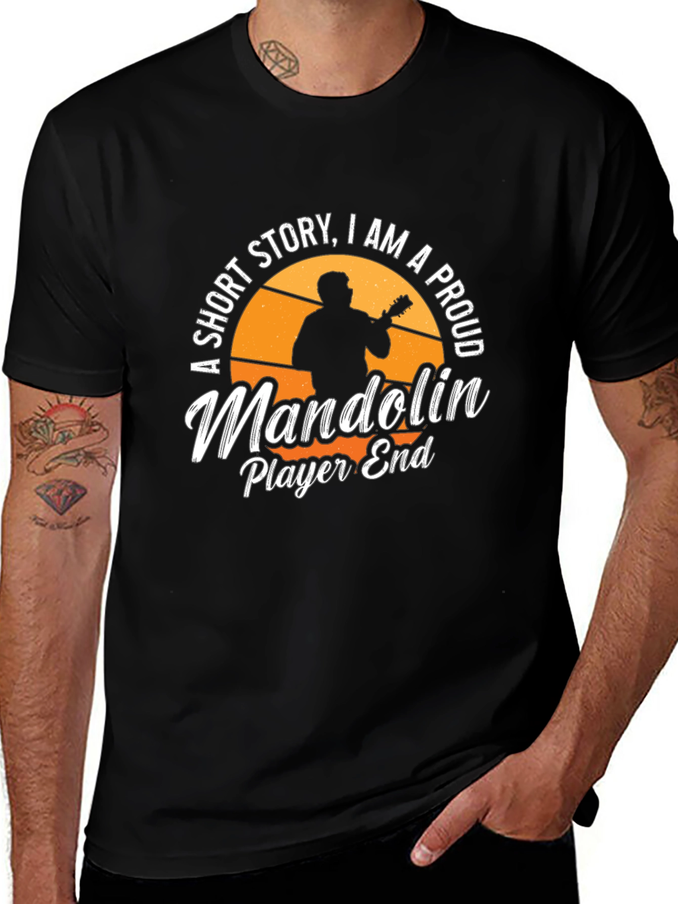 Variant 30 of Proud Mandolin Player Graphic Tee - Black