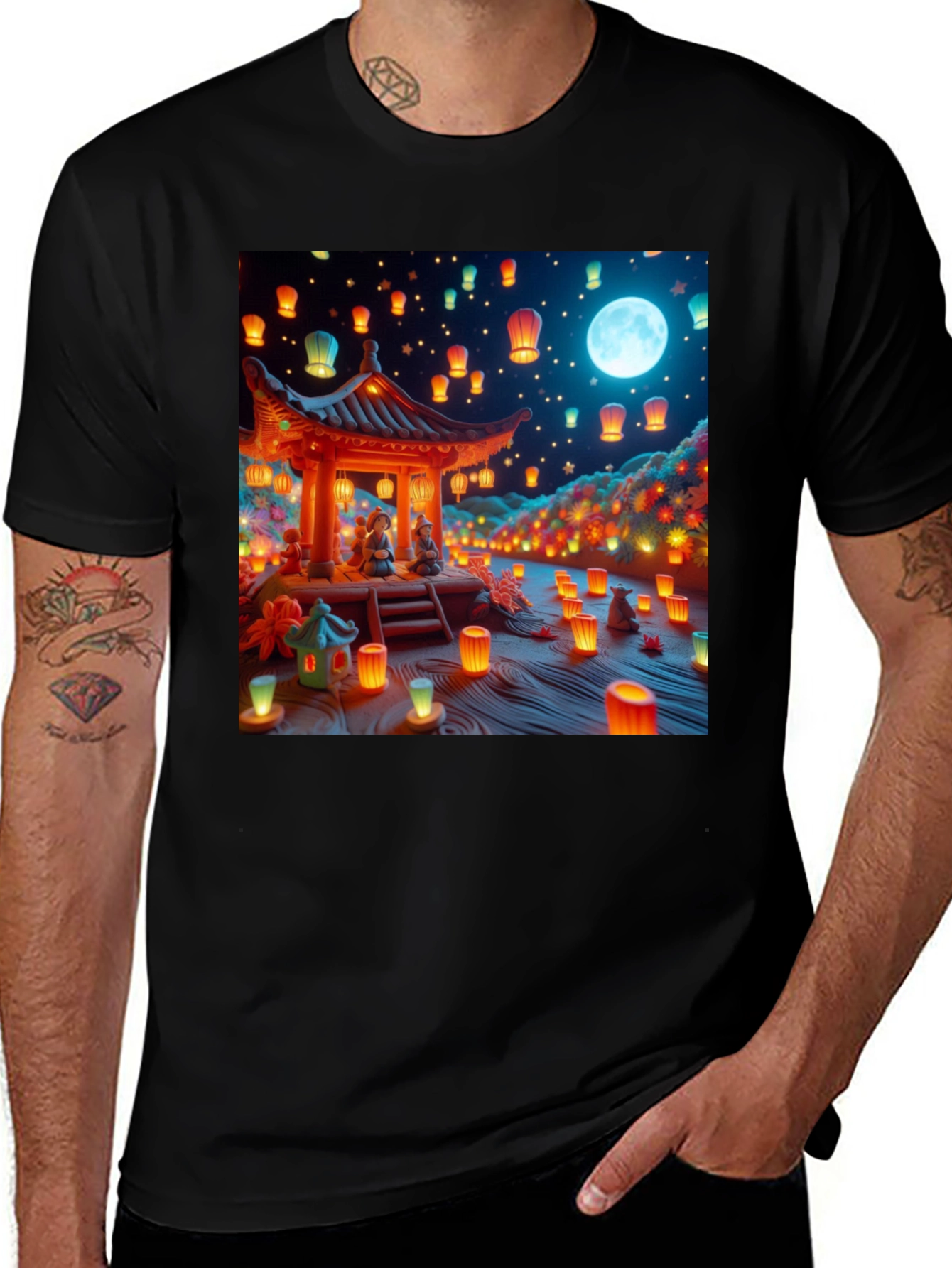 Variant 25 of Lantern Festival Graphic Tee - Unique Design