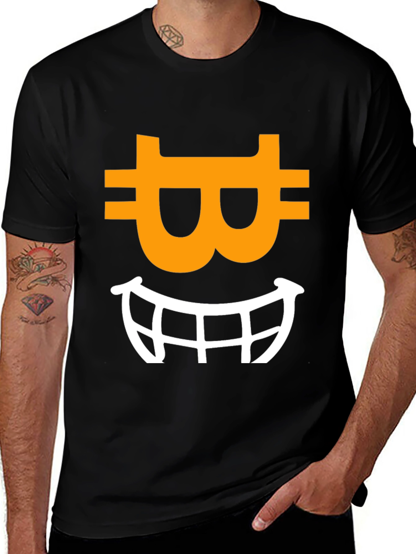 Variant 6 of Bitcoin Smile Graphic Tee - Crypto Enthusiast Apparel