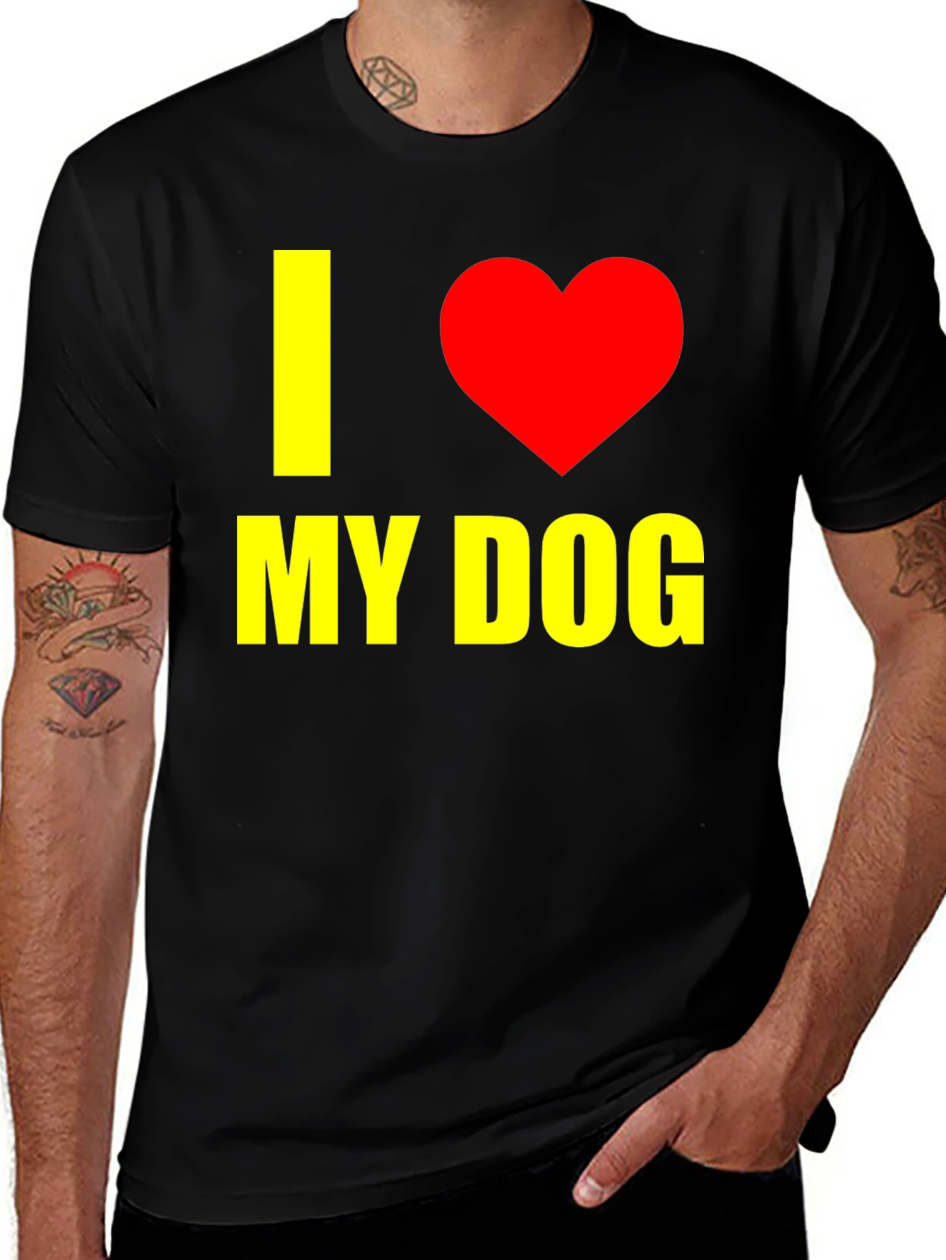 Variant 18 of I Heart My Dog Graphic T-Shirt - Black