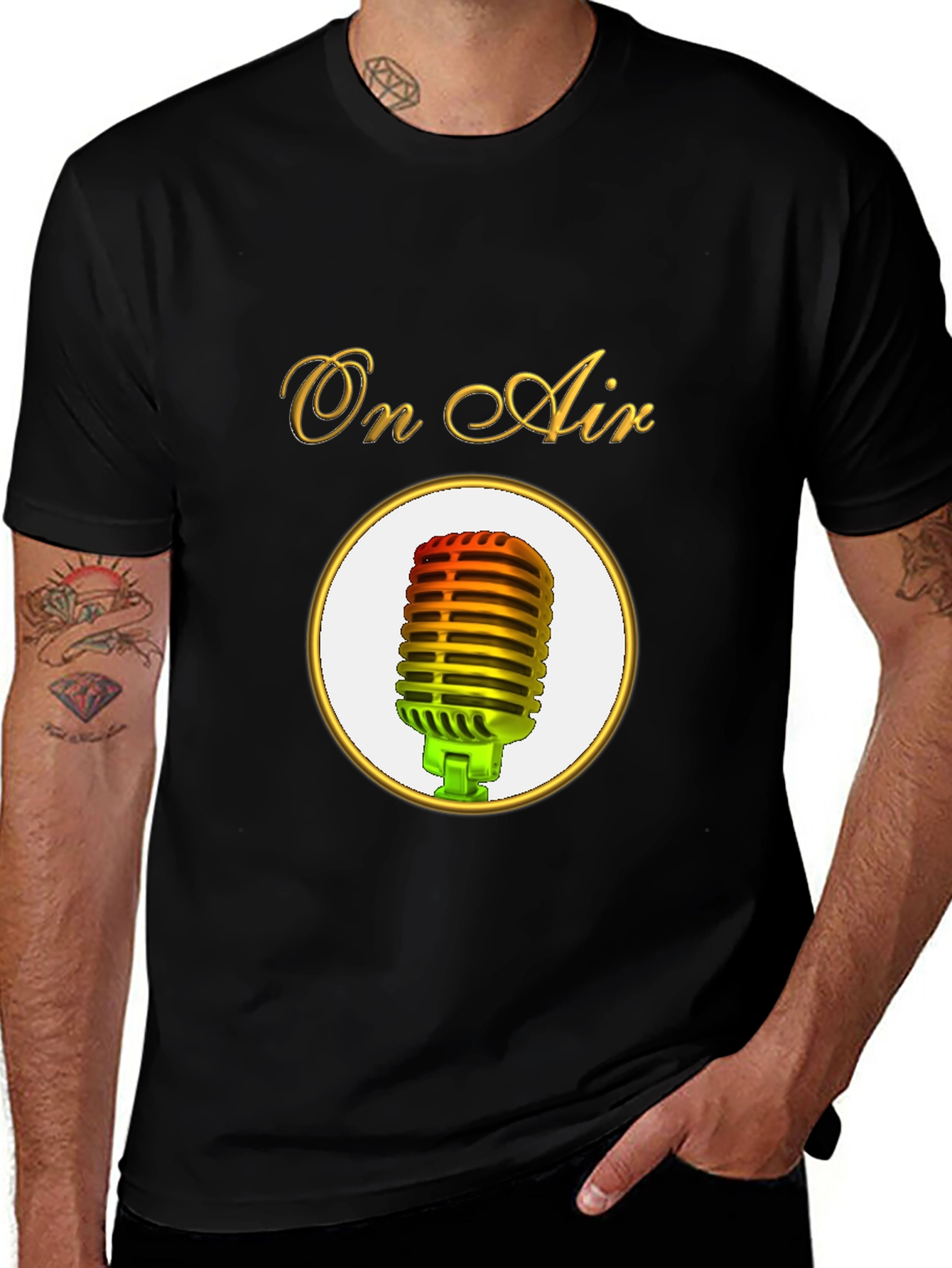 Variant 12 of On Air Microphone Graphic Tee - Black