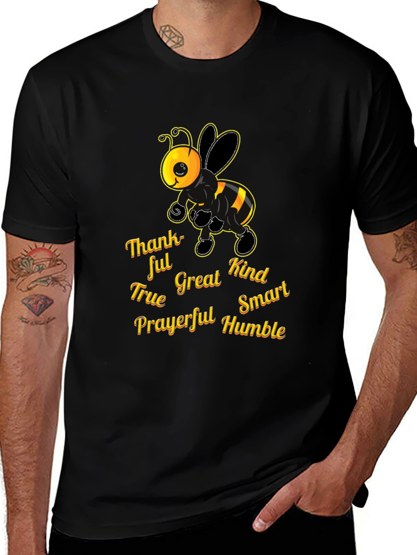 Bee Kind T-Shirt - Thankful, True, Great, Smart, Prayerful