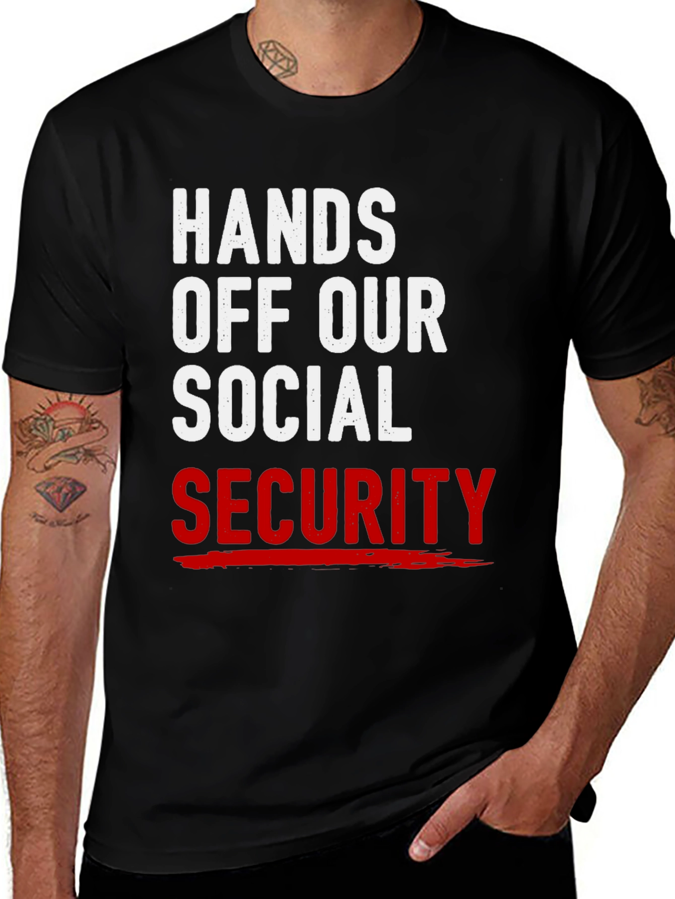 Variant 7 of Hands Off Our Social Security Graphic Tee