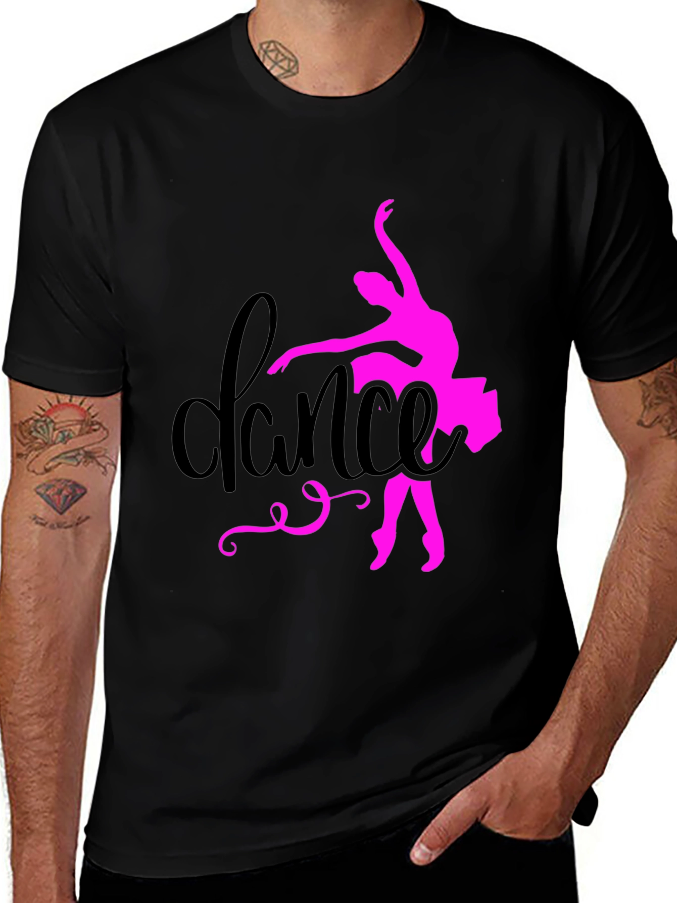 Variant 24 of Dance Silhouette Graphic Tee - Black Cotton