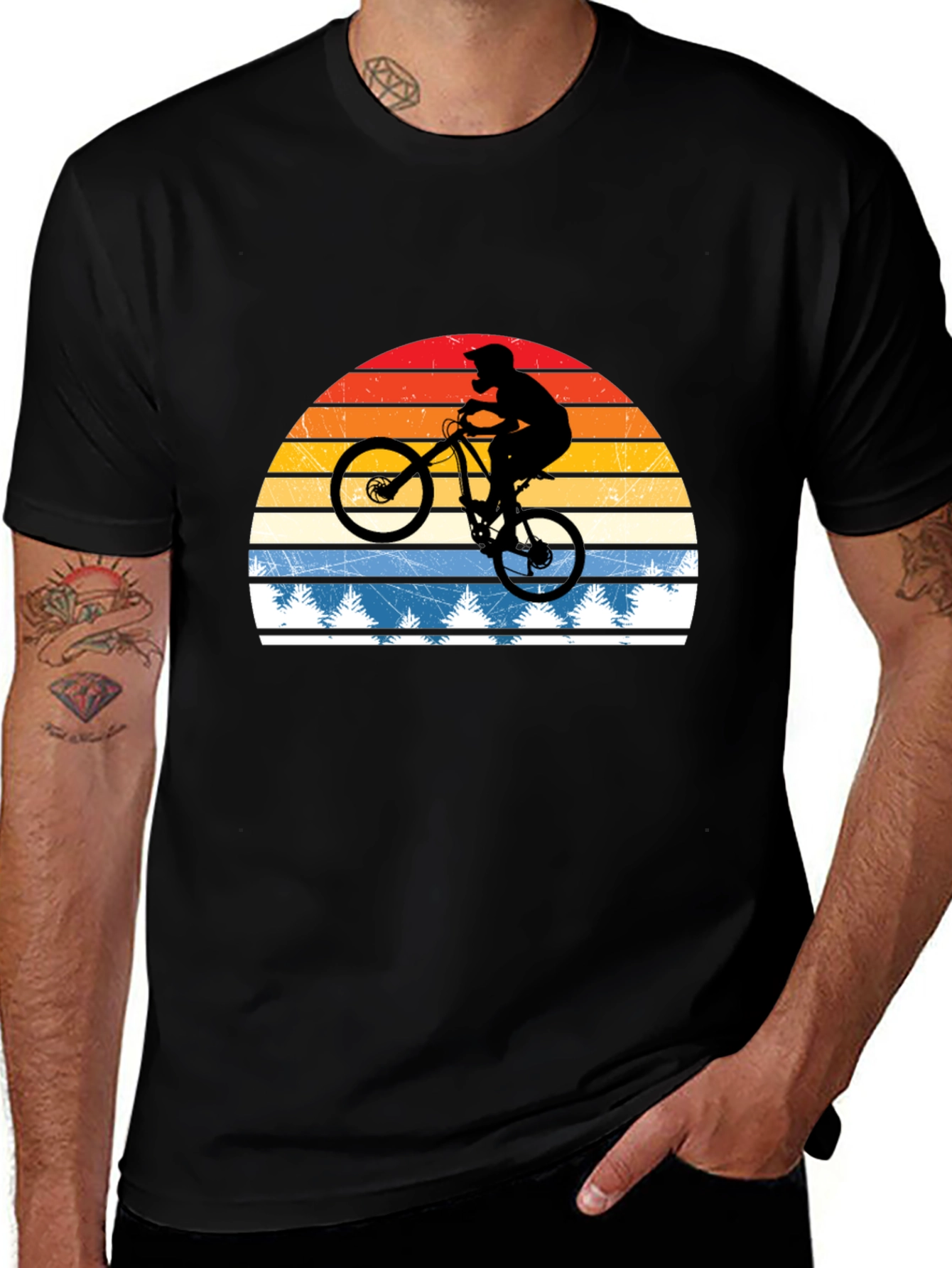 Variant 22 of Mountain Bike Retro Sunset T-Shirt
