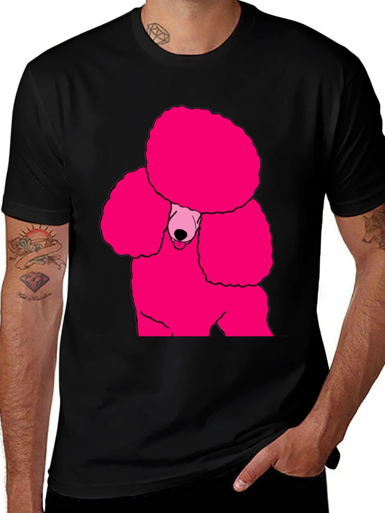 Variant 2 of Poodle Graphic Black Tee