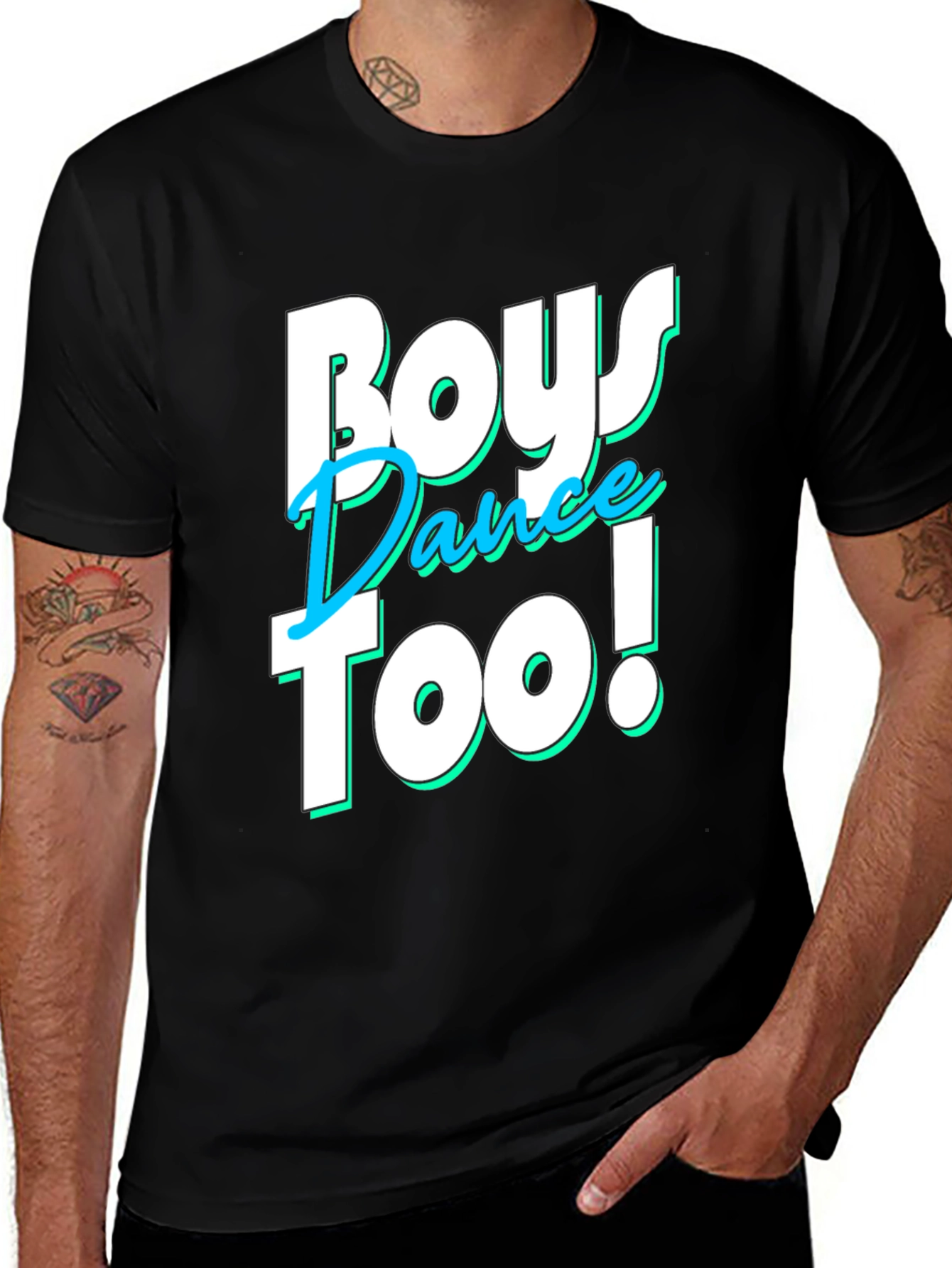 Variant 30 of Boys Dance Too! Graphic Tee - Black