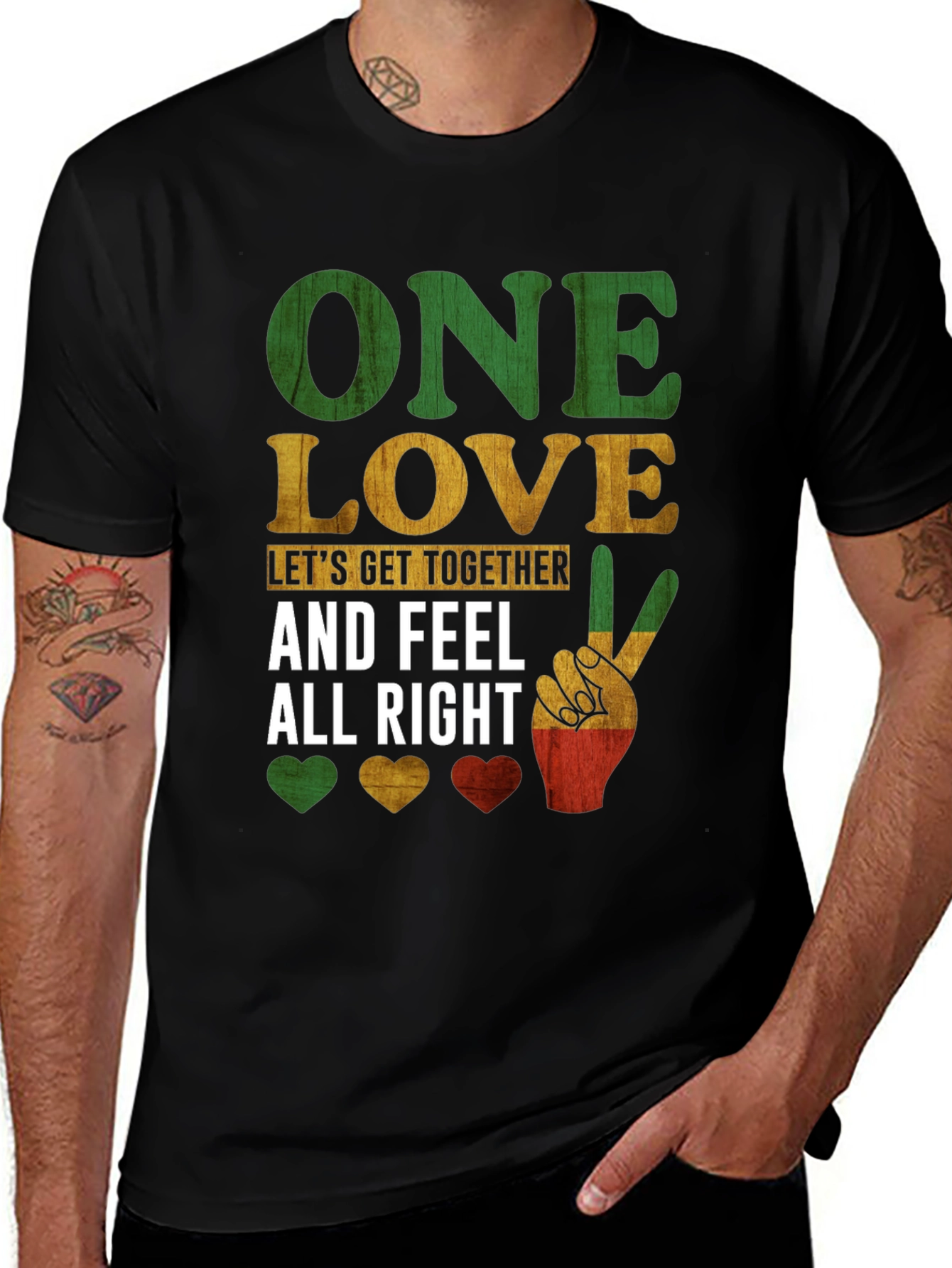 Variant 16 of One Love Graphic T-Shirt - Rasta Peace Sign