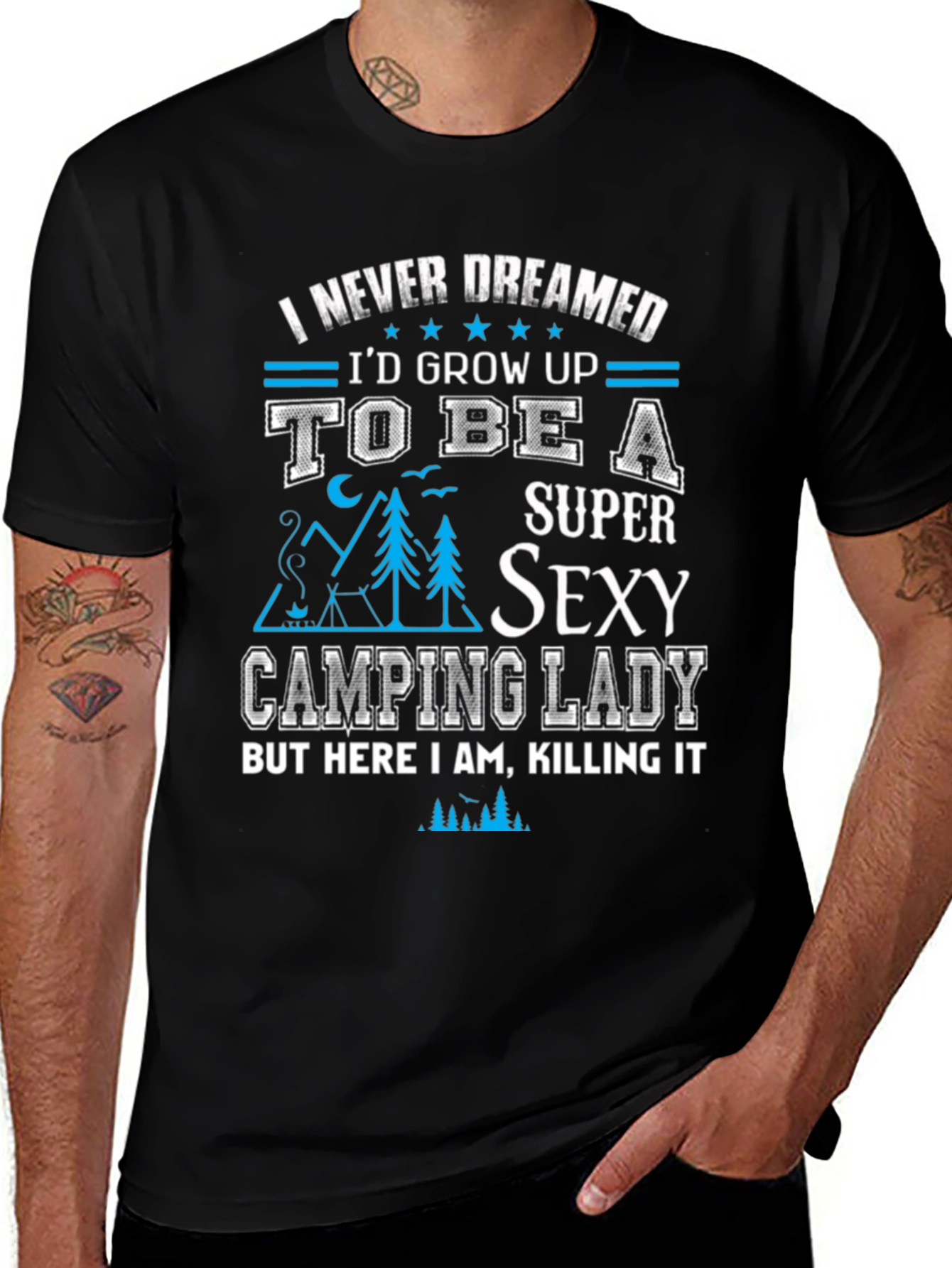 Variant 8 of Super Sexy Camping Lady T-Shirt