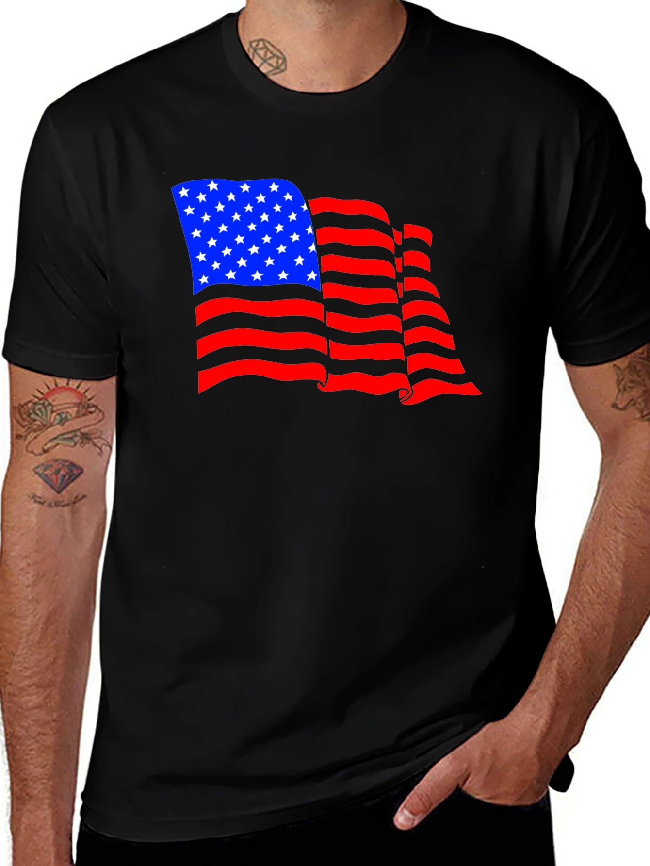 Variant 2 of American Flag Graphic Tee - Patriotic Style