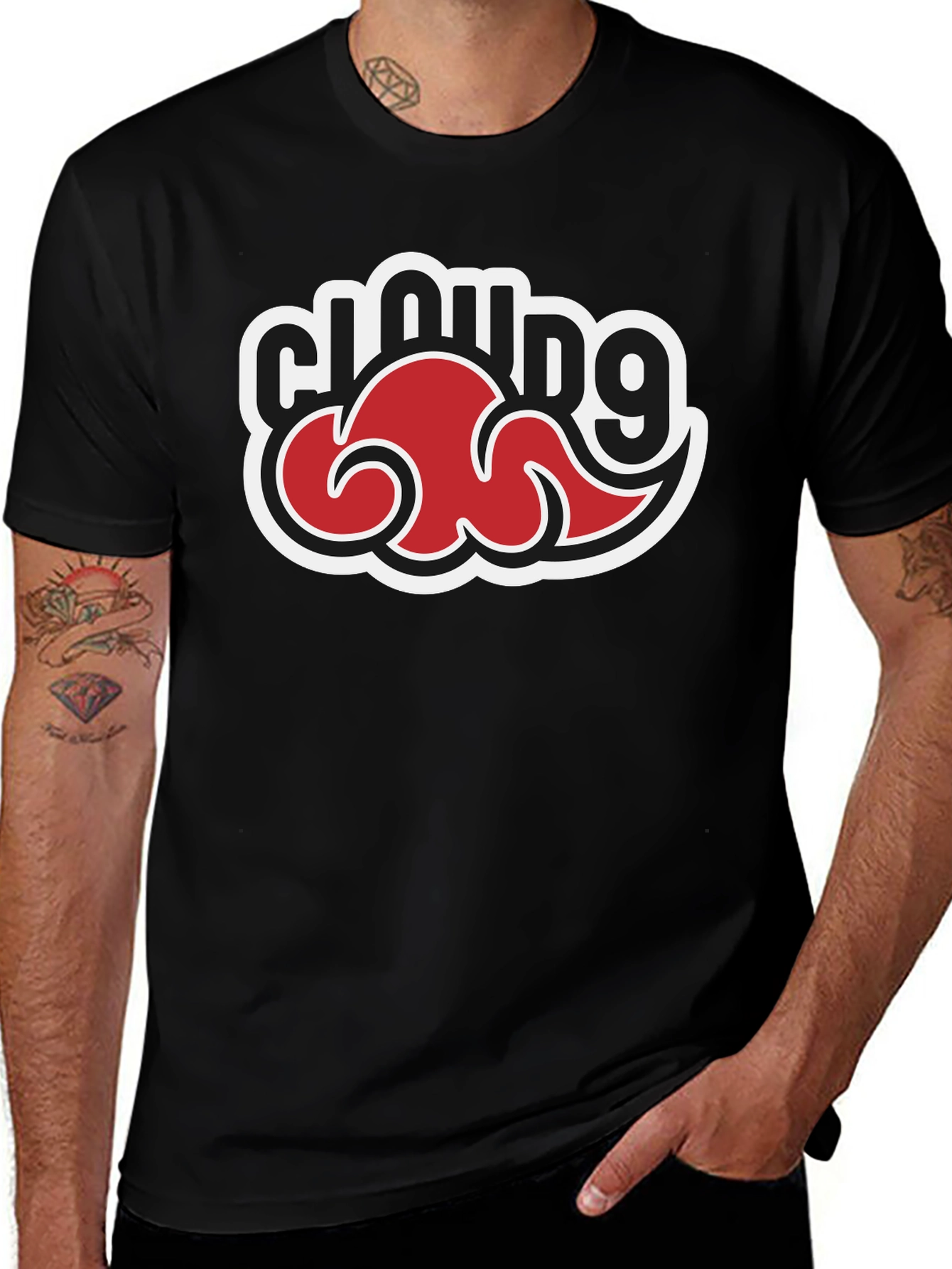 Cloud9 Anime Style T-Shirt - Black