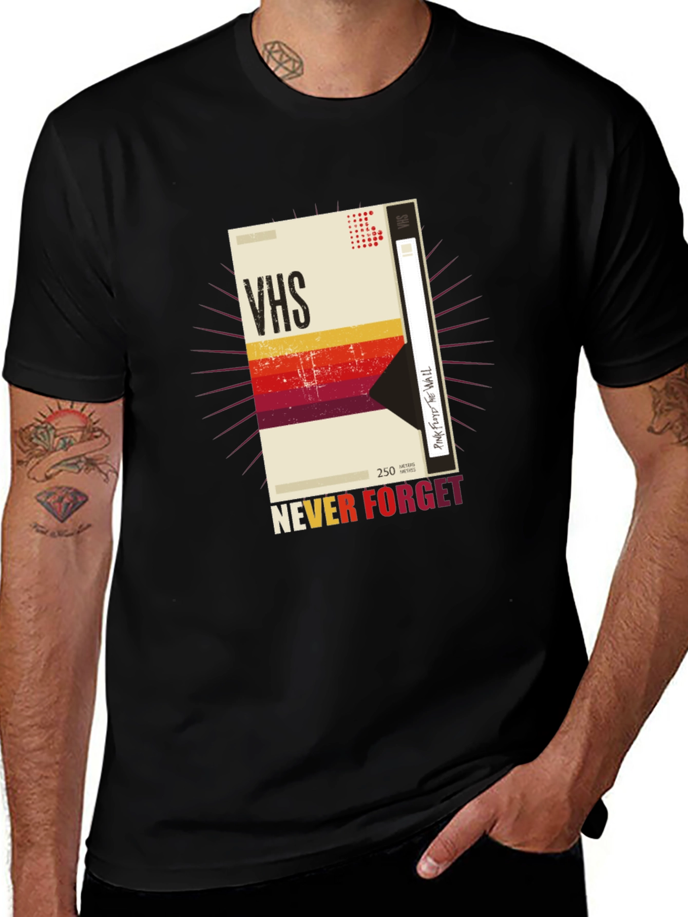 Retro VHS Tape Graphic T-Shirt - Never Forget
