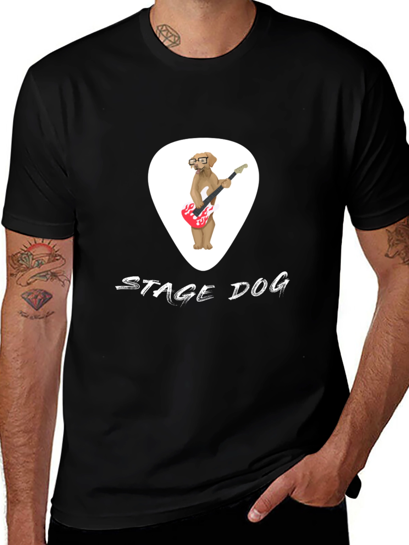 Variant 24 of Stage Dog T-Shirt - Rockin' Canine Guitarist