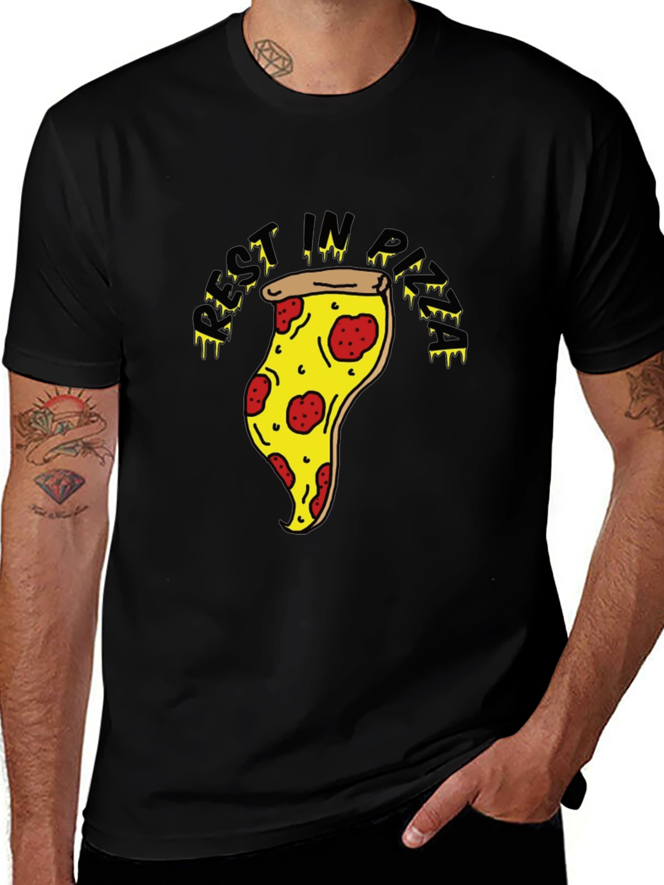 Variant 4 of Rest in Pizza Funny Graphic T-Shirt